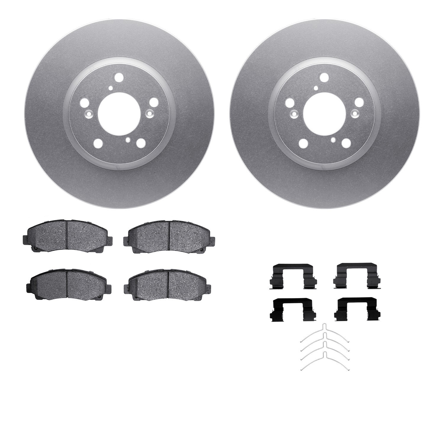 DYN 4512-59171 DFC GEOSPEC Coated Rotors with 5000 Brake Pads - Ceramic and Hardware