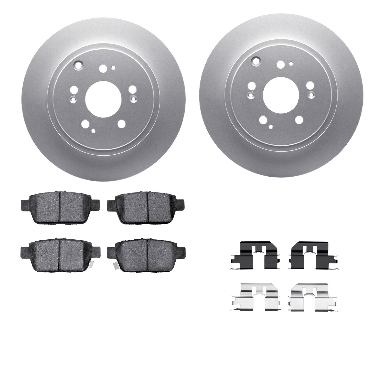 DYN-4512-59172 DFC GEOSPEC Coated Rotors with 5000 Brake Pads - Ceramic and Hardware