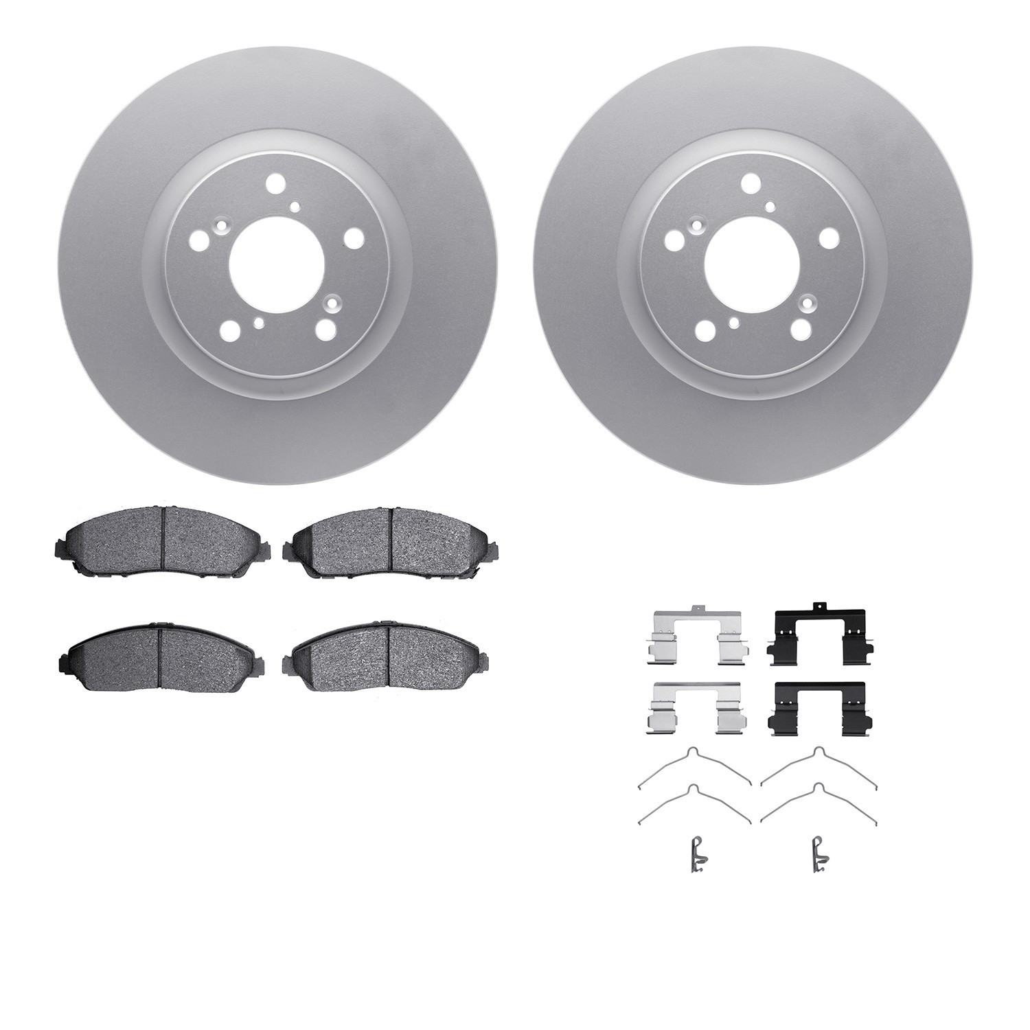 DYN-4512-59173 DFC GEOSPEC Coated Rotors with 5000 Brake Pads - Ceramic and Hardware