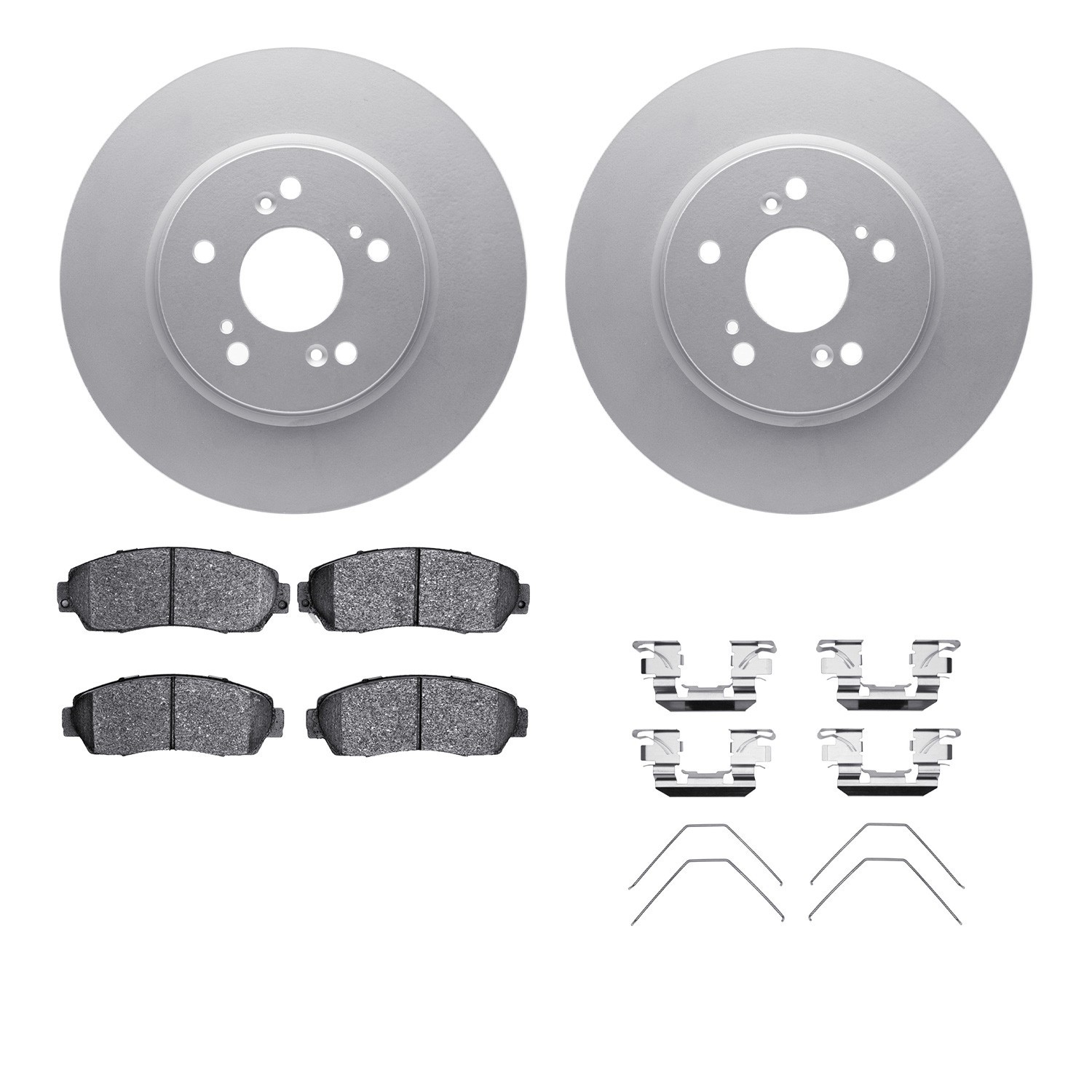 DYN-4512-59176 DFC GEOSPEC Coated Rotors with 5000 Brake Pads - Ceramic and Hardware