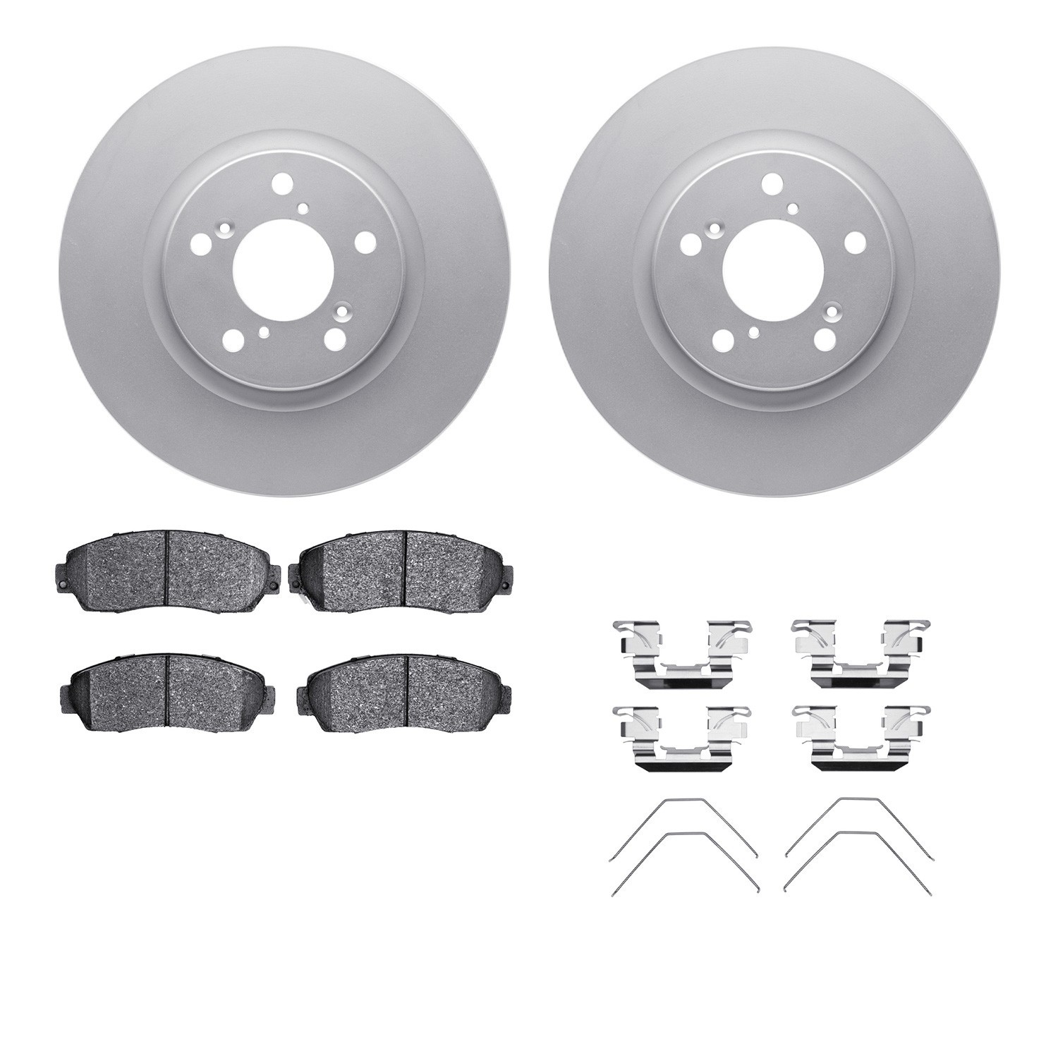 DYN-4512-59177 DFC GEOSPEC Coated Rotors with 5000 Brake Pads - Ceramic and Hardware