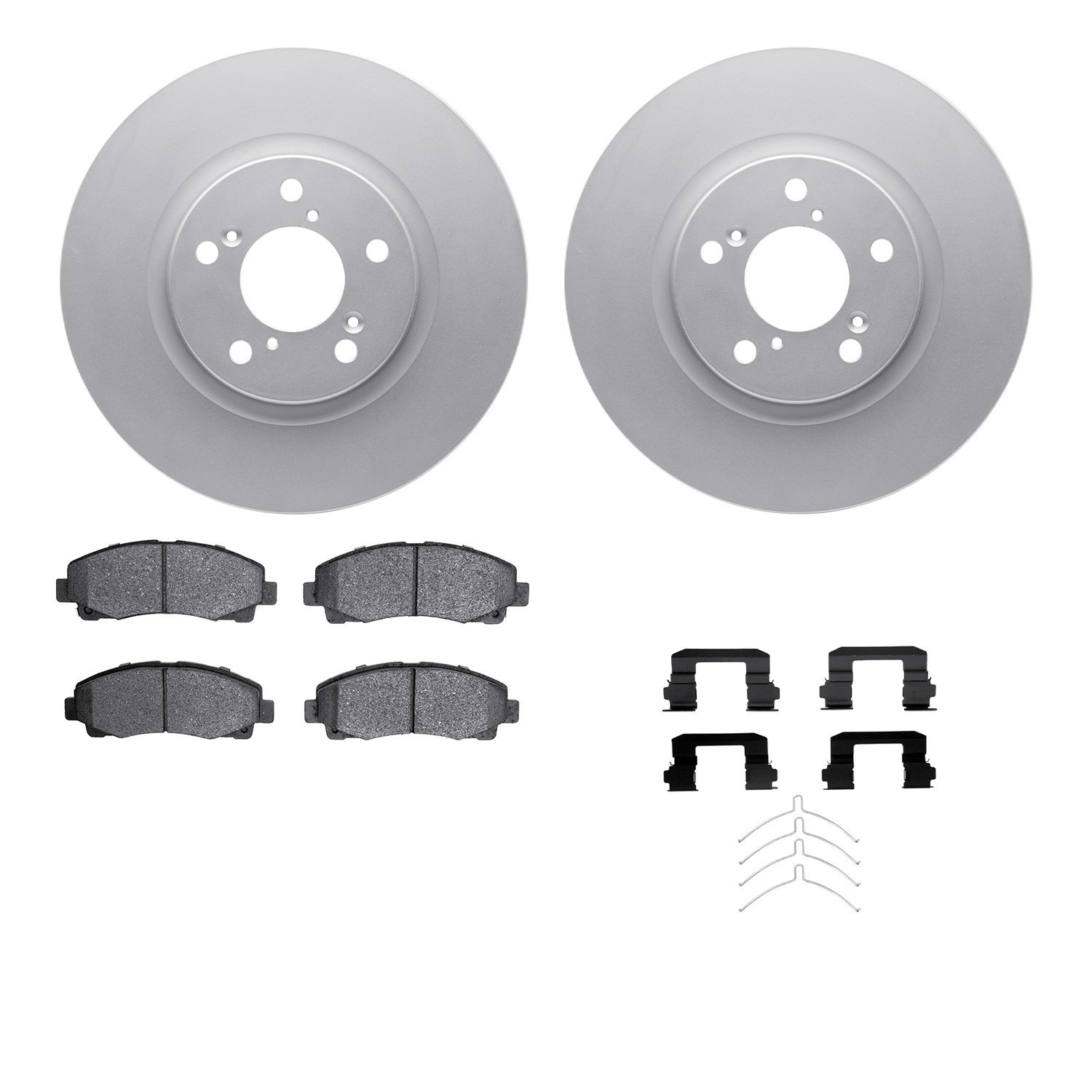 DYN 4512-59178 DFC GEOSPEC Coated Rotors with 5000 Brake Pads - Ceramic and Hardware