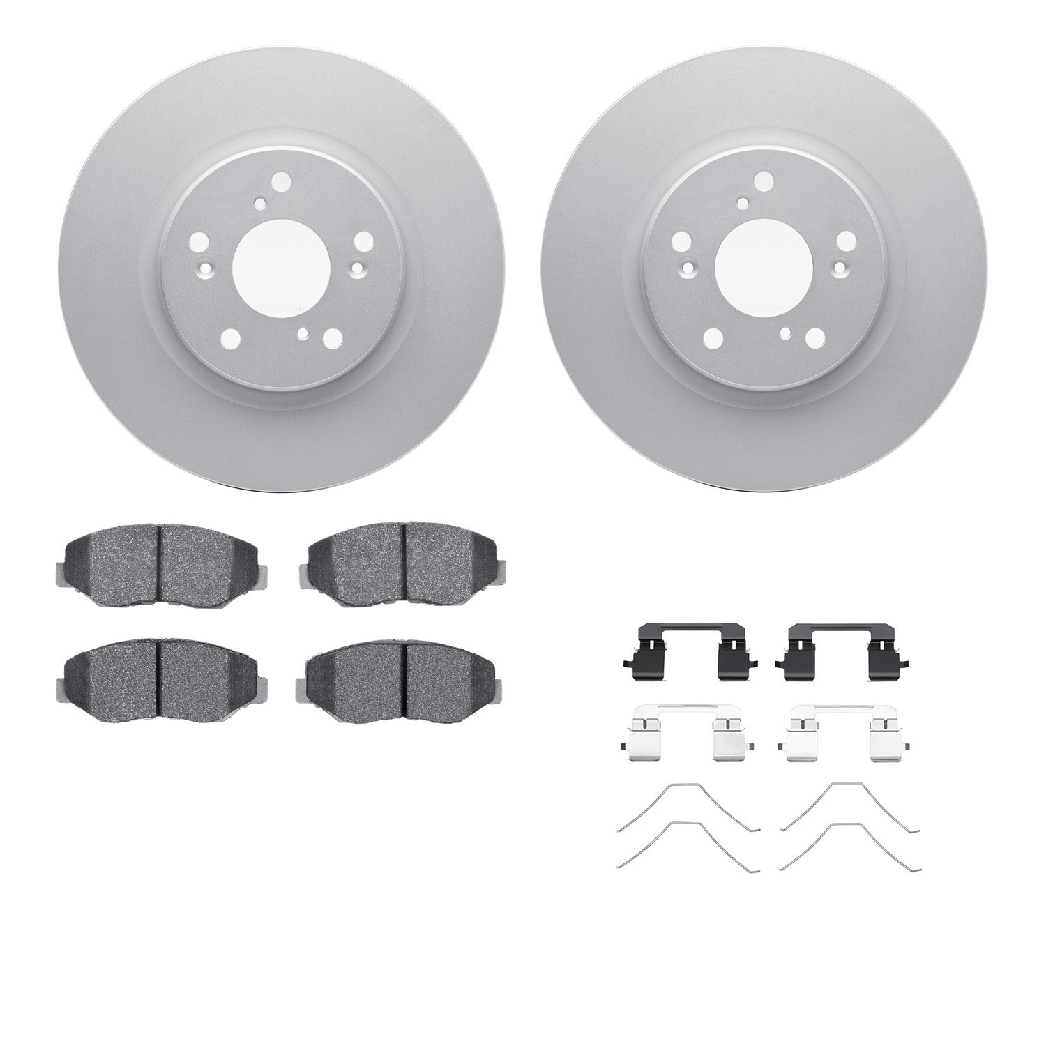 DYN 4512-59180 DFC GEOSPEC Coated Rotors with 5000 Brake Pads - Ceramic and Hardware