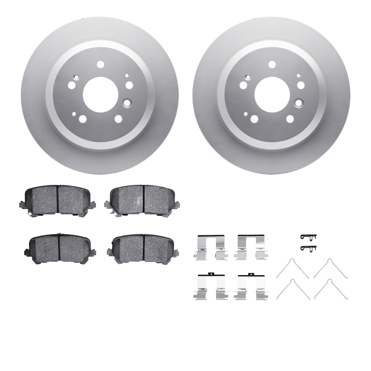 DYN-4512-59194 DFC GEOSPEC Coated Rotors with 5000 Brake Pads - Ceramic and Hardware
