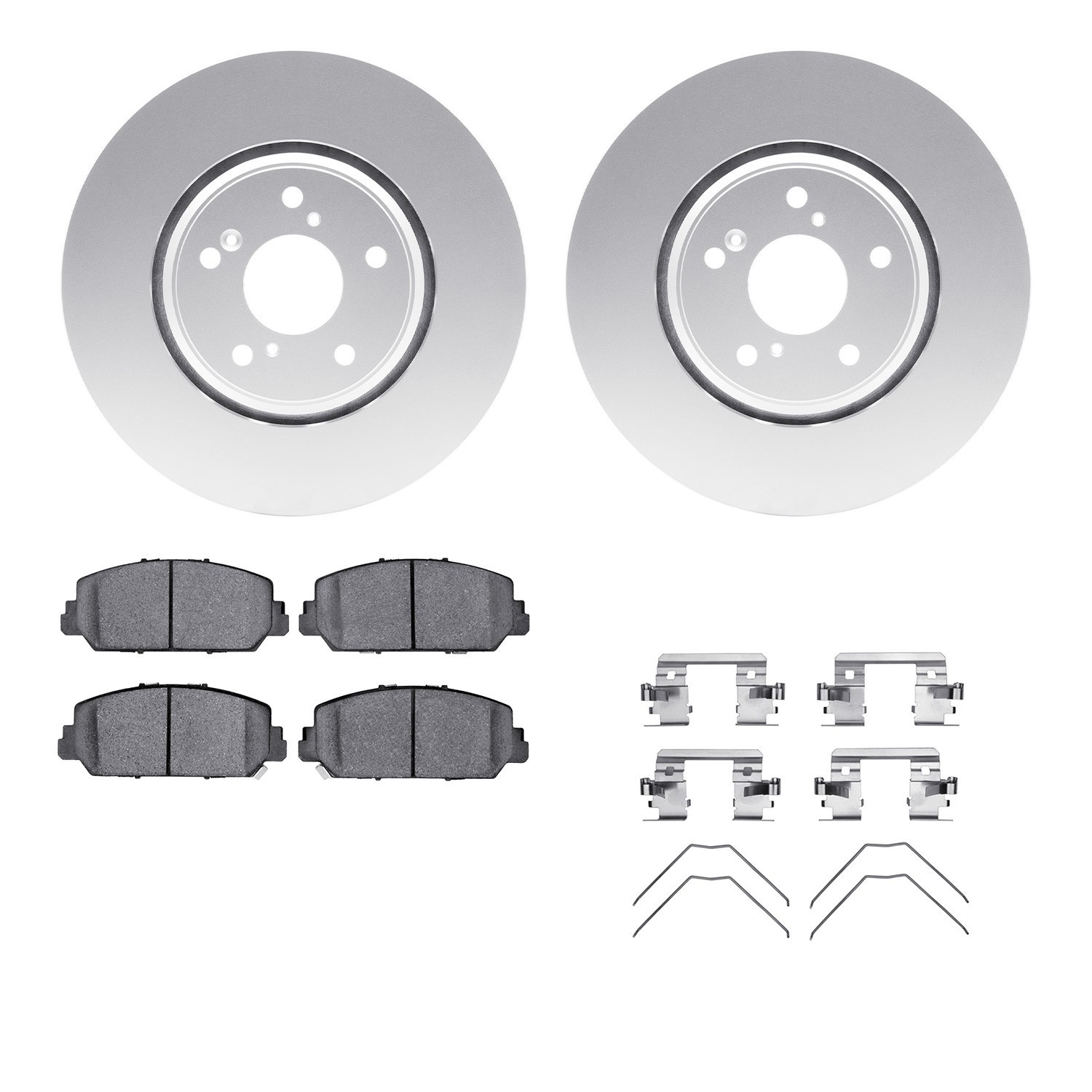 DYN-4512-59195 DFC GEOSPEC Coated Rotors with 5000 Brake Pads - Ceramic and Hardware