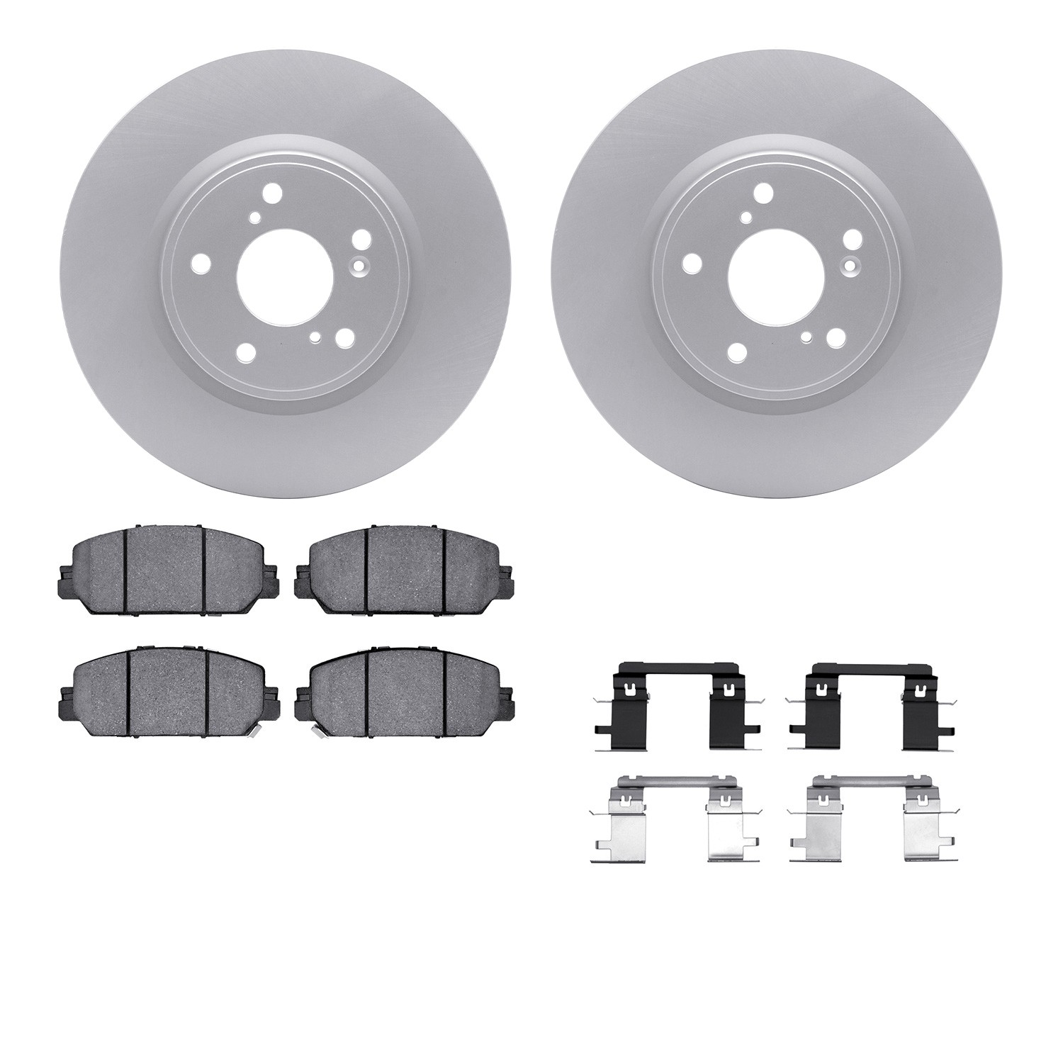 DYN-4512-59196 DFC GEOSPEC Coated Rotors with 5000 Brake Pads - Ceramic and Hardware