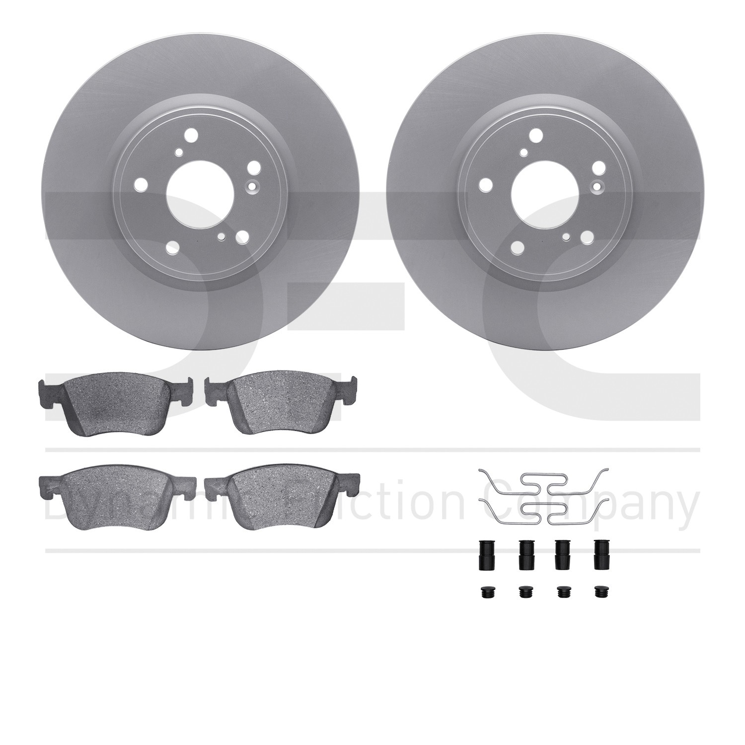 DYN 4512-59197 DFC GEOSPEC Coated Rotors with 5000 Brake Pads - Ceramic and Hardware