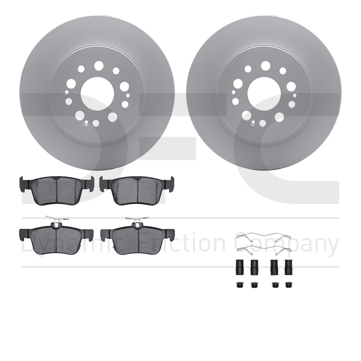 DYN 4512-59204 DFC GEOSPEC Coated Rotors with 5000 Brake Pads - Ceramic and Hardware