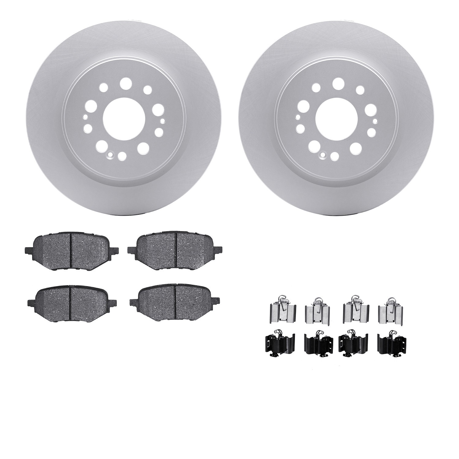DYN 4512-59206 DFC GEOSPEC Coated Rotors with 5000 Brake Pads - Ceramic and Hardware