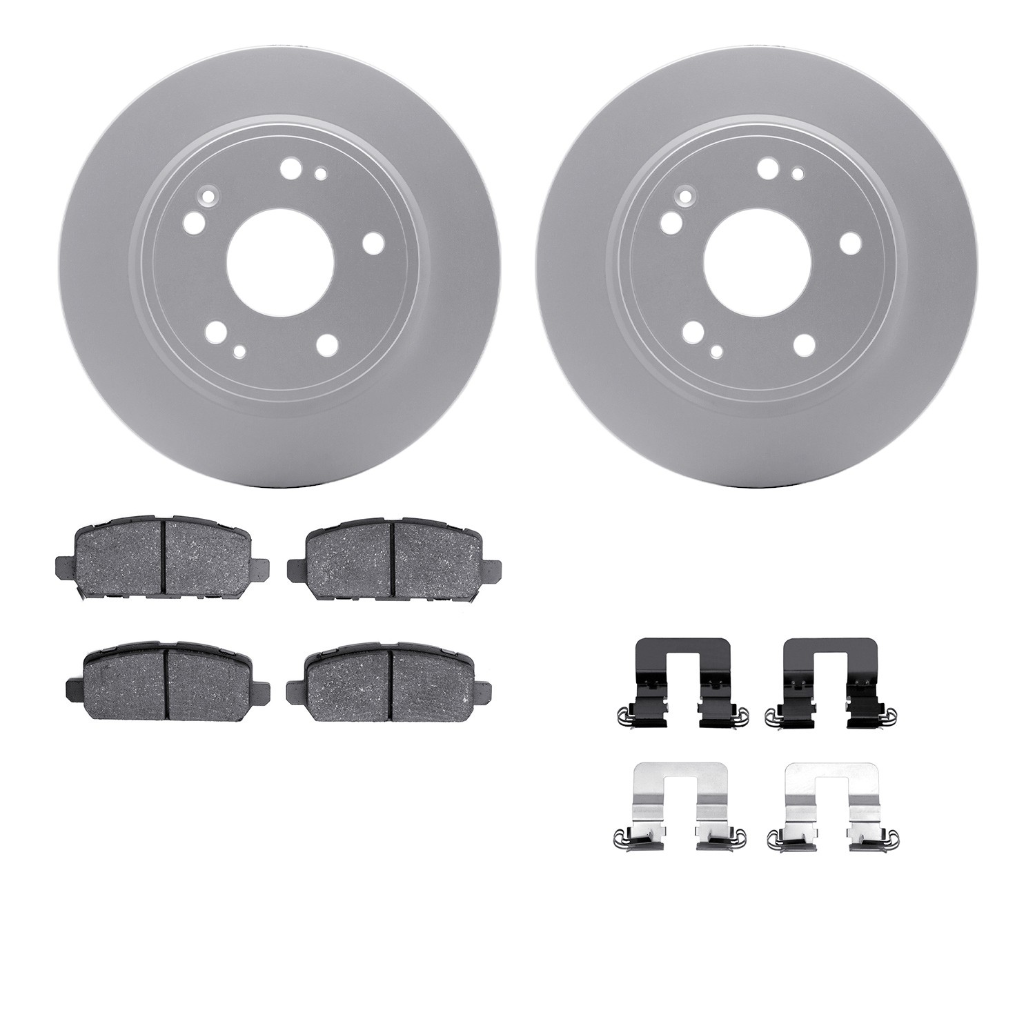 DYN 4512-59207 DFC GEOSPEC Coated Rotors with 5000 Brake Pads - Ceramic and Hardware