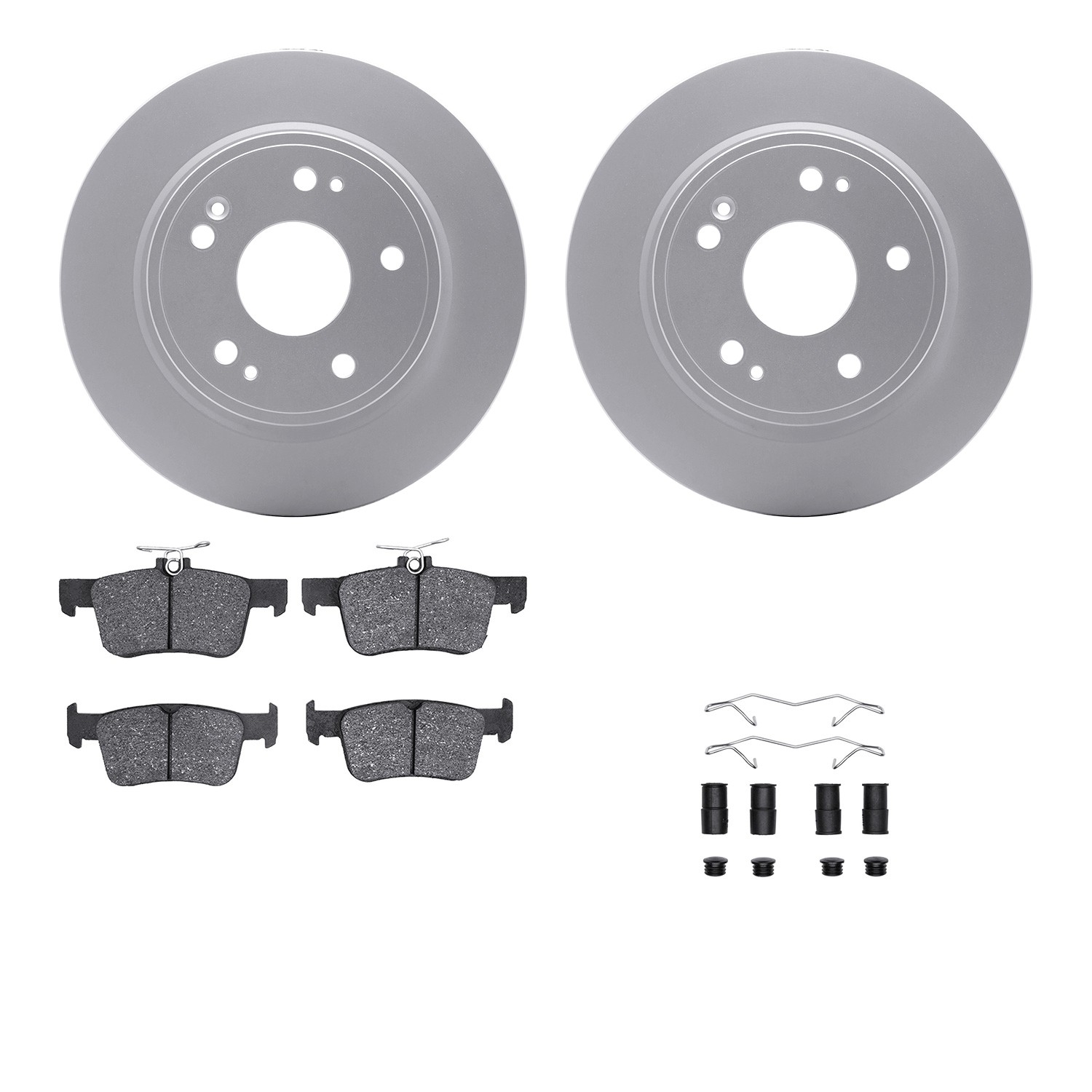 DYN 4512-59208 DFC GEOSPEC Coated Rotors with 5000 Brake Pads - Ceramic and Hardware