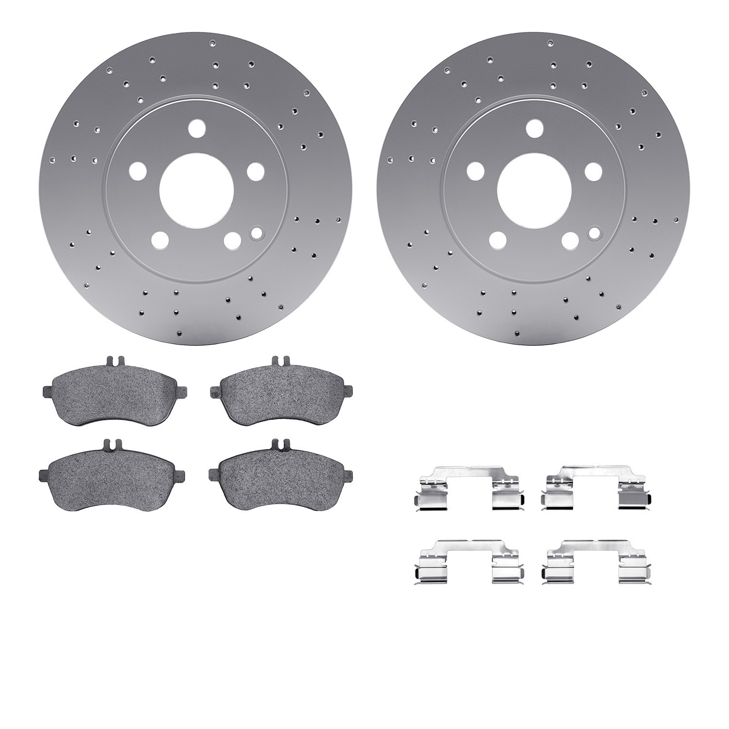 DYN-4512-63182 DFC GEOSPEC Coated Rotors with 5000 Brake Pads - Ceramic and Hardware