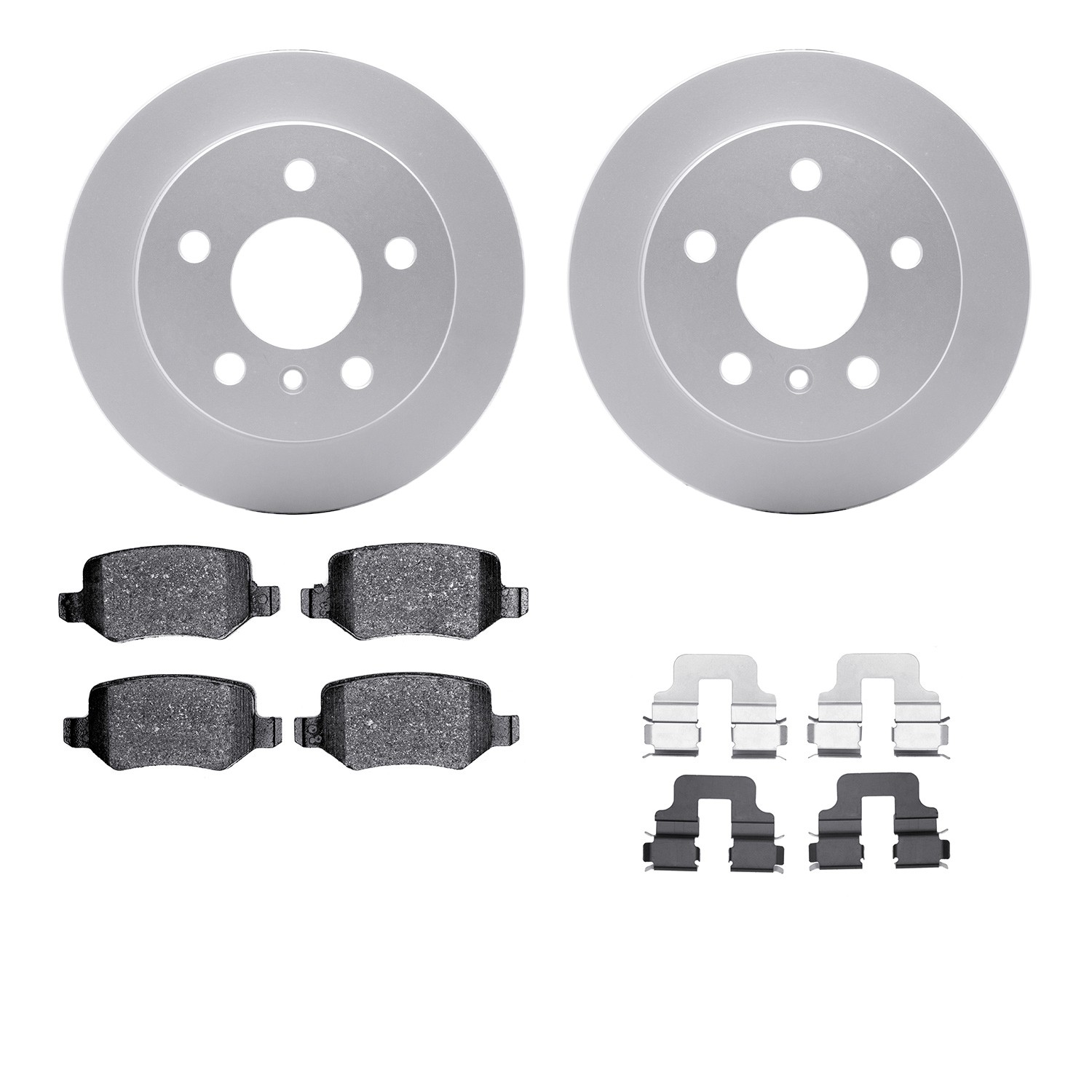 DYN 4512-63188 DFC GEOSPEC Coated Rotors with 5000 Brake Pads - Ceramic and Hardware