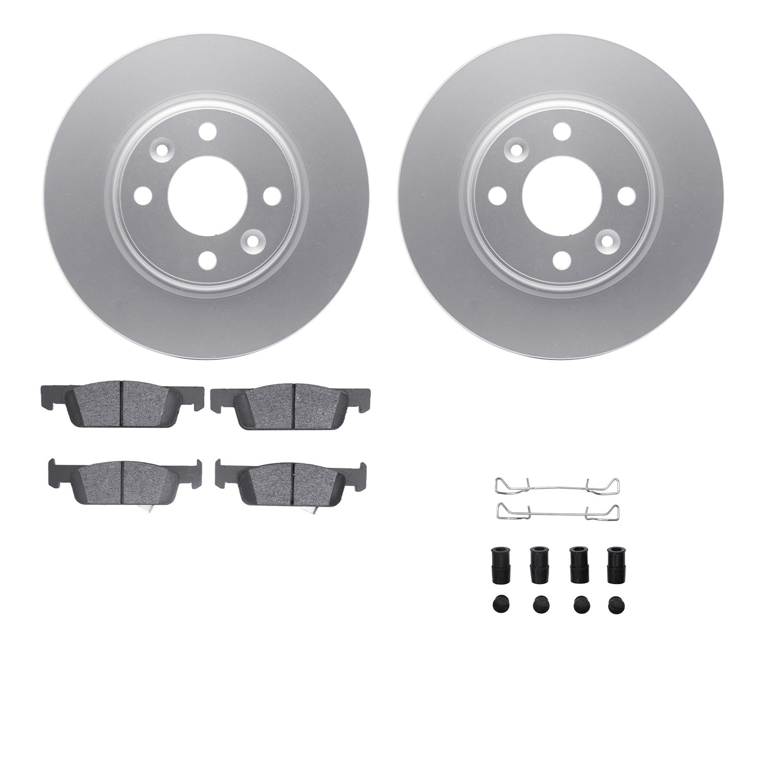 DYN 4512-63237 DFC GEOSPEC Coated Rotors with 5000 Brake Pads - Ceramic and Hardware