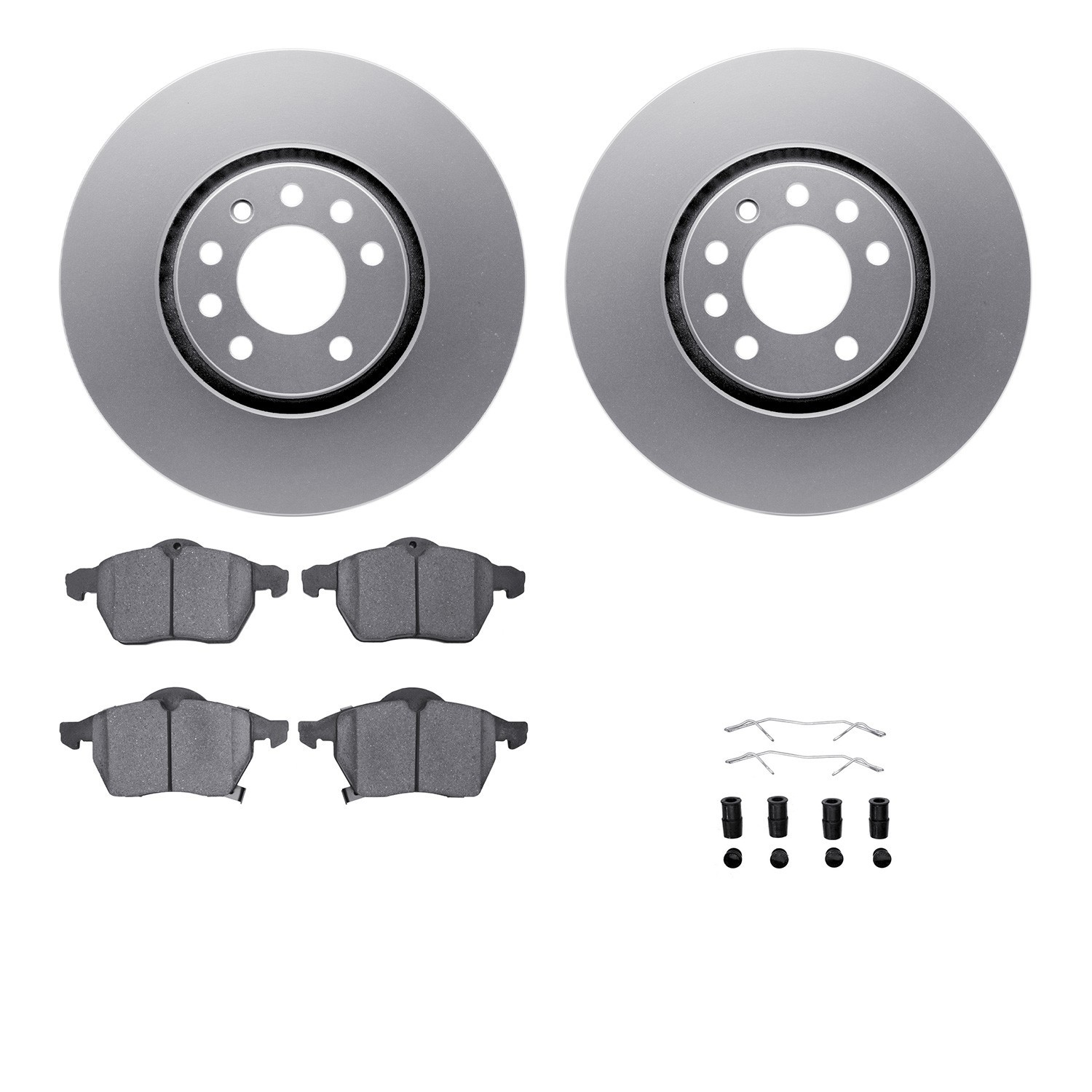 DYN 4512-65032 DFC GEOSPEC Coated Rotors with 5000 Brake Pads - Ceramic and Hardware