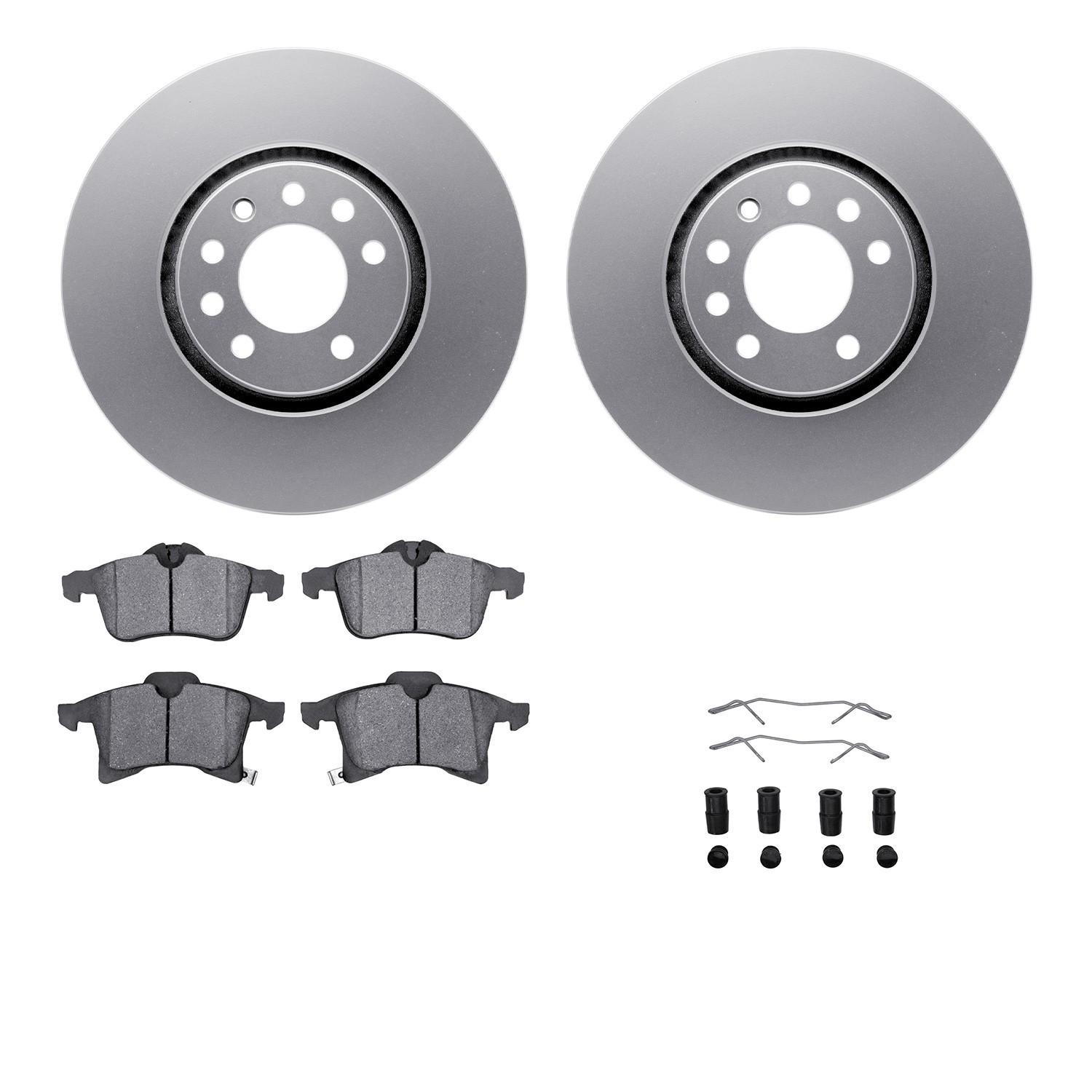DYN 4512-65034 DFC GEOSPEC Coated Rotors with 5000 Brake Pads - Ceramic and Hardware