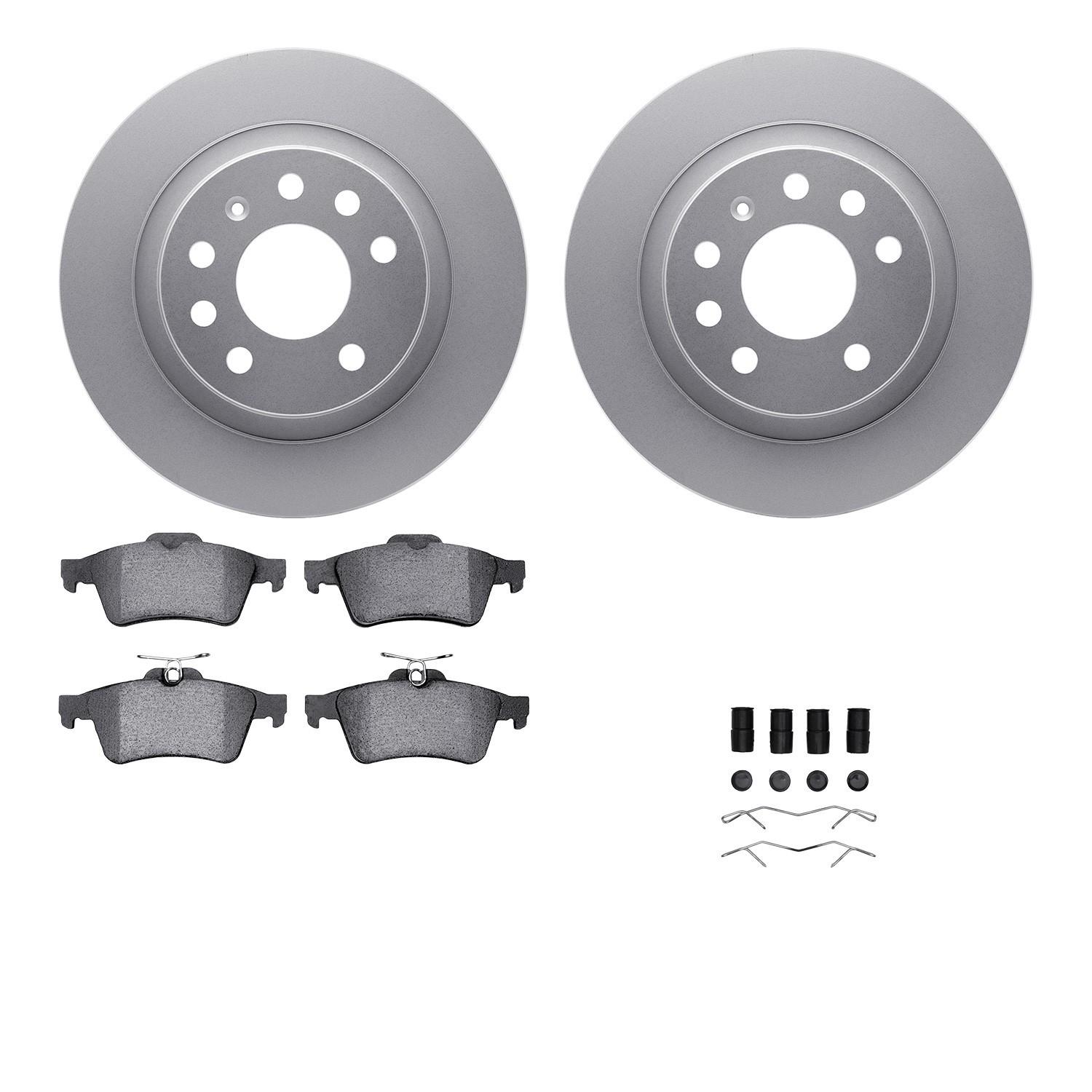 DYN 4512-65041 DFC GEOSPEC Coated Rotors with 5000 Brake Pads - Ceramic and Hardware