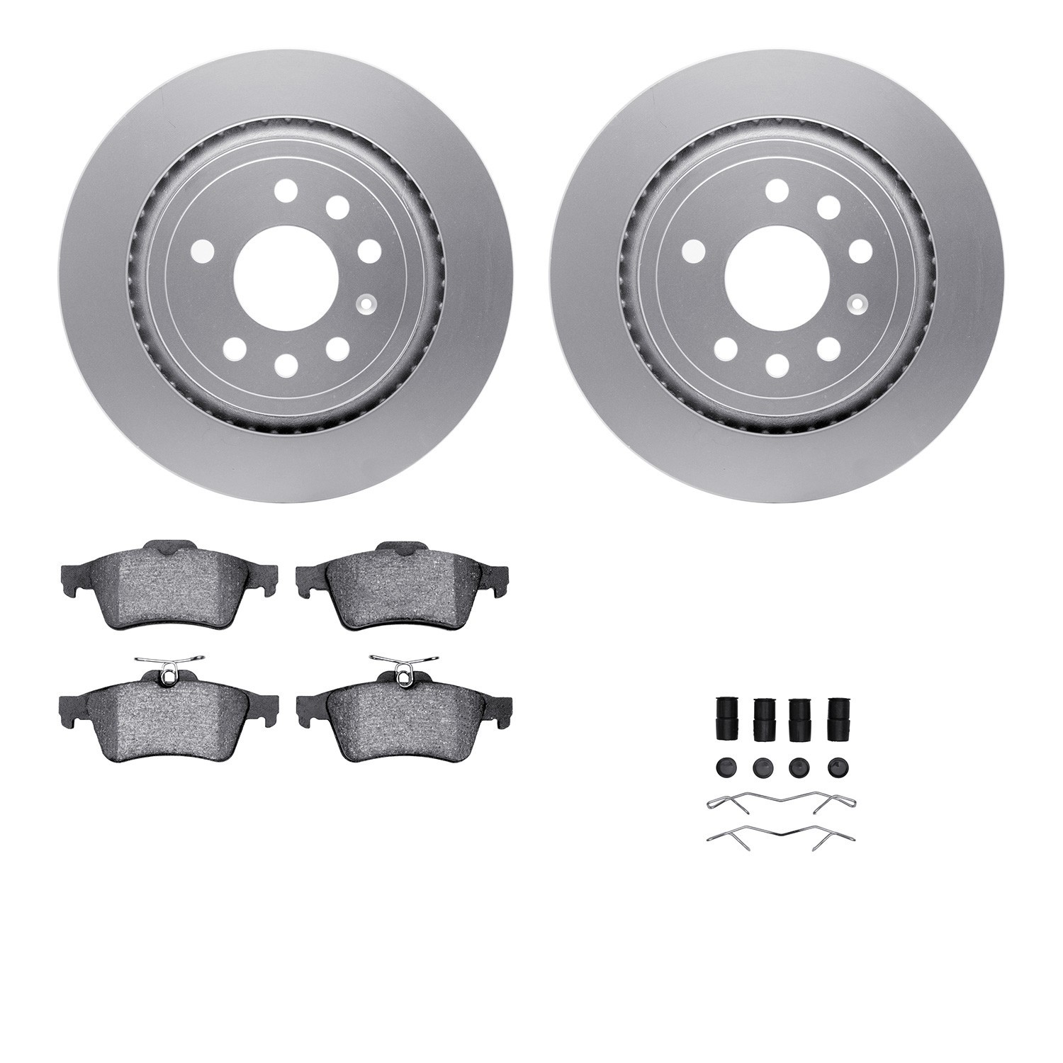 DYN 4512-65044 DFC GEOSPEC Coated Rotors with 5000 Brake Pads - Ceramic and Hardware