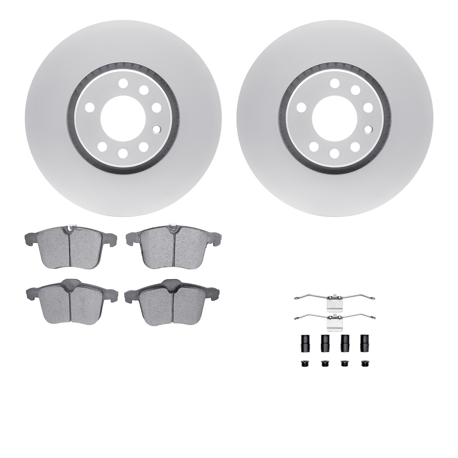 DYN 4512-65045 DFC GEOSPEC Coated Rotors with 5000 Brake Pads - Ceramic and Hardware