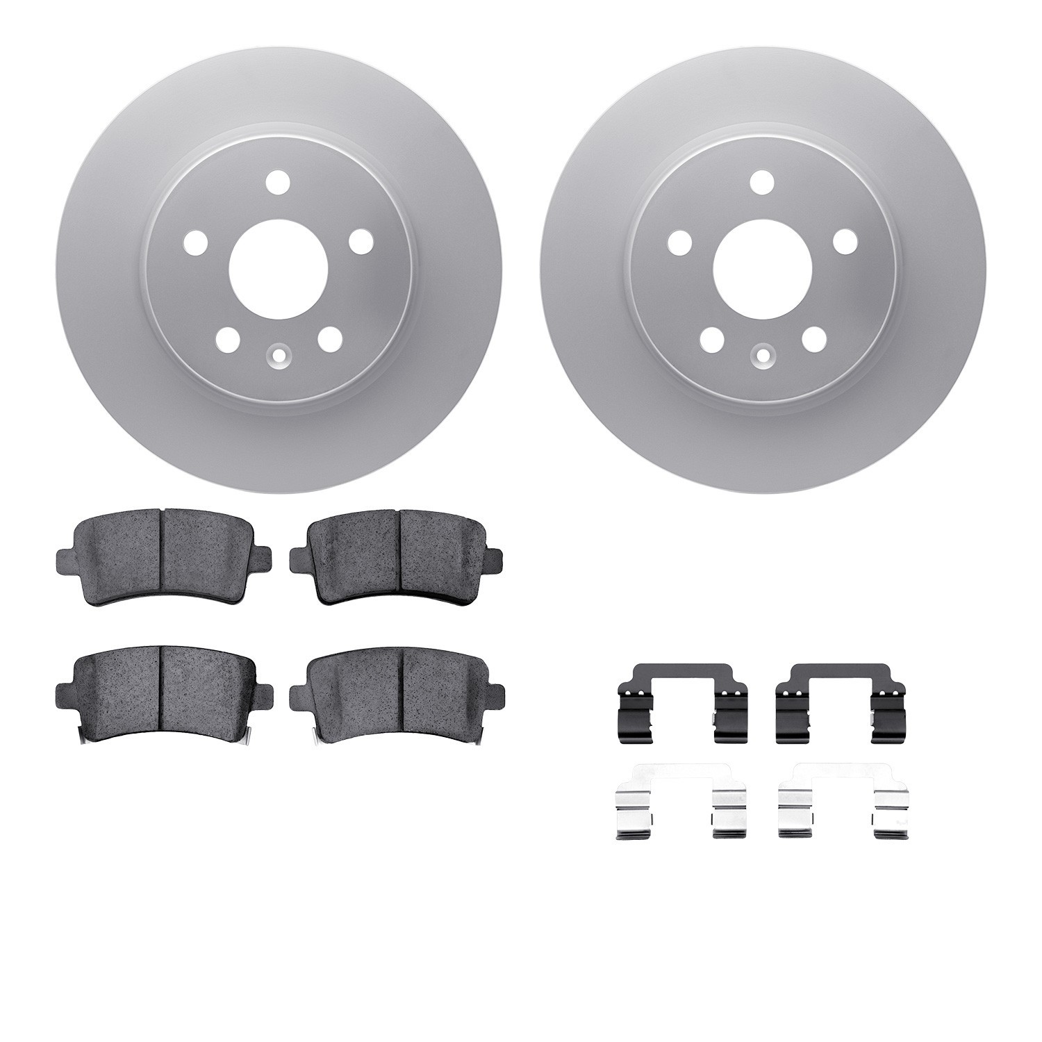 DYN-4512-65051 DFC GEOSPEC Coated Rotors with 5000 Brake Pads - Ceramic and Hardware