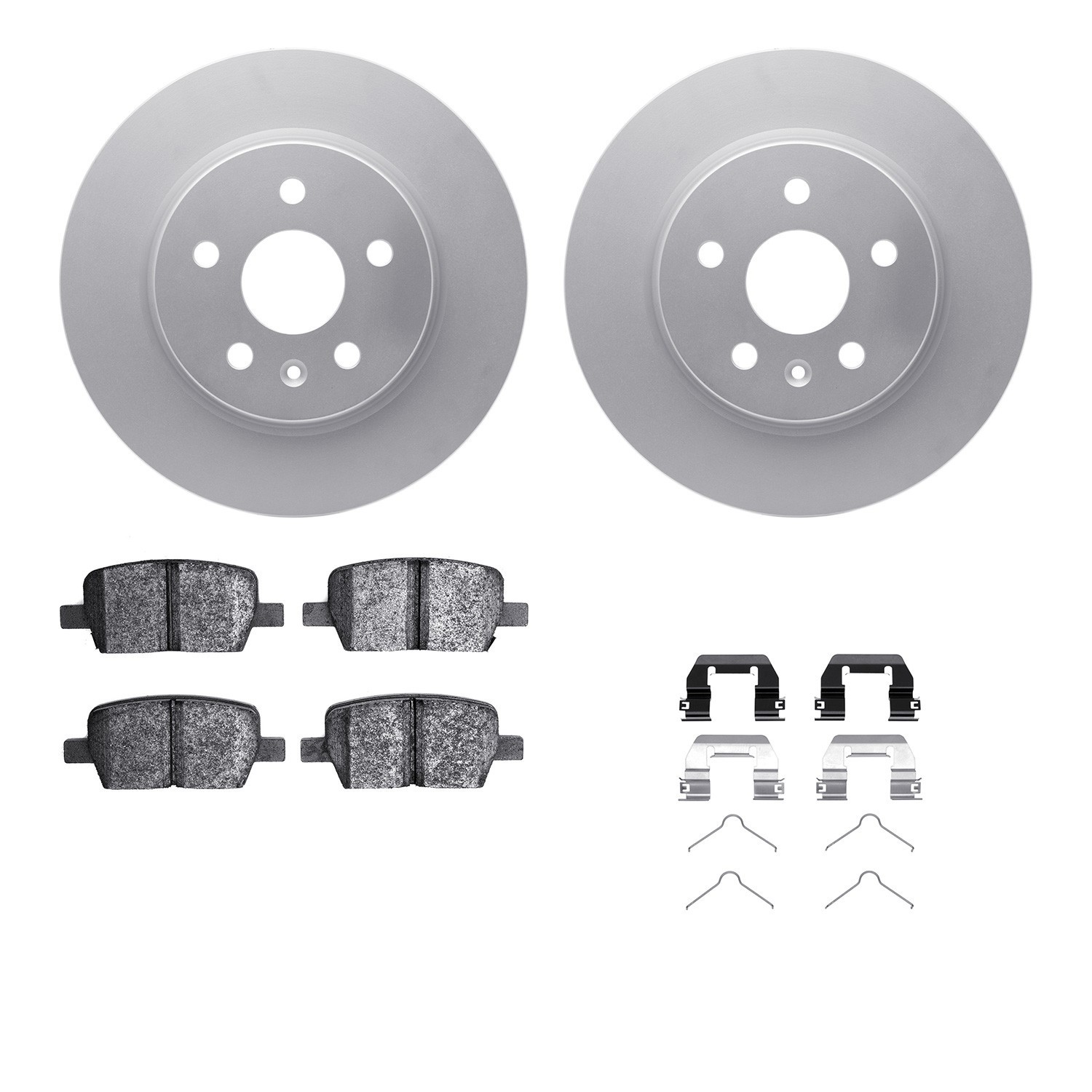 DYN 4512-65052 DFC GEOSPEC Coated Rotors with 5000 Brake Pads - Ceramic and Hardware