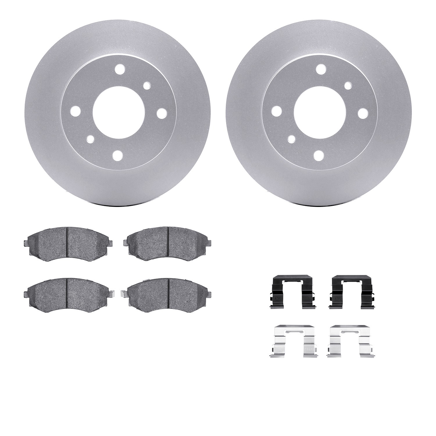 DYN 4512-67075 DFC GEOSPEC Coated Rotors with 5000 Brake Pads - Ceramic and Hardware