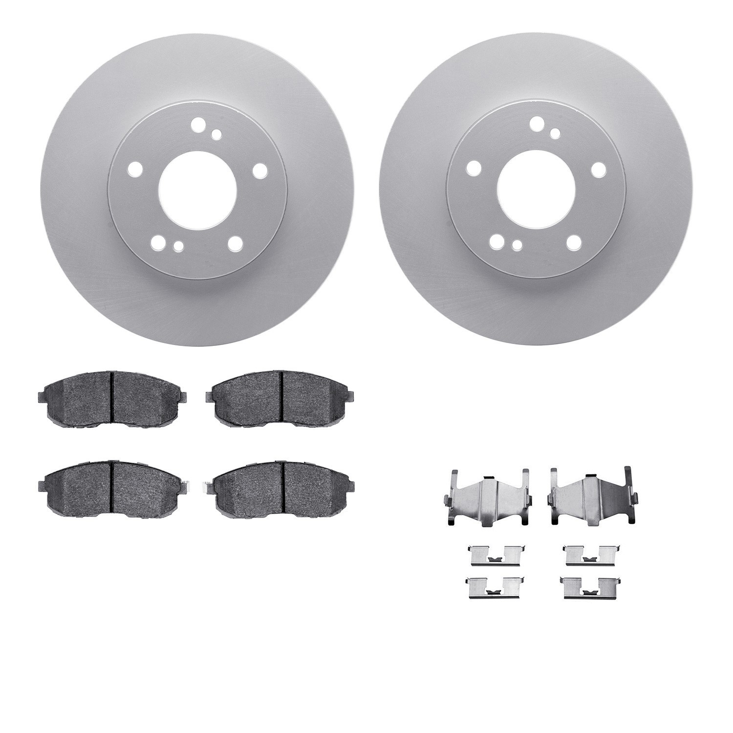 DYN 4512-67078 DFC GEOSPEC Coated Rotors with 5000 Brake Pads - Ceramic and Hardware