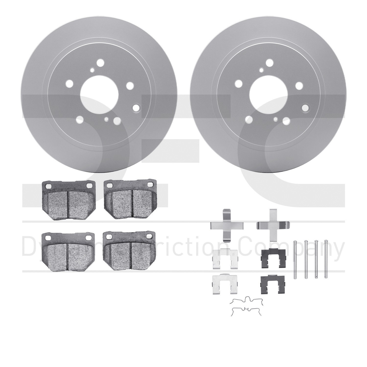 DYN 4512-67079 DFC GEOSPEC Coated Rotors with 5000 Brake Pads - Ceramic and Hardware