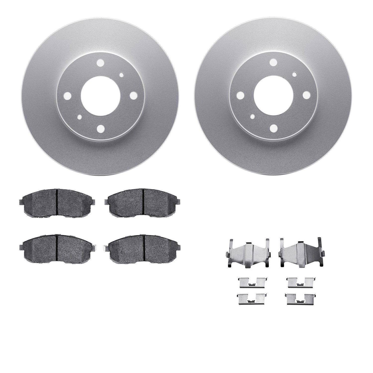 DYN 4512-67084 DFC GEOSPEC Coated Rotors with 5000 Brake Pads - Ceramic and Hardware