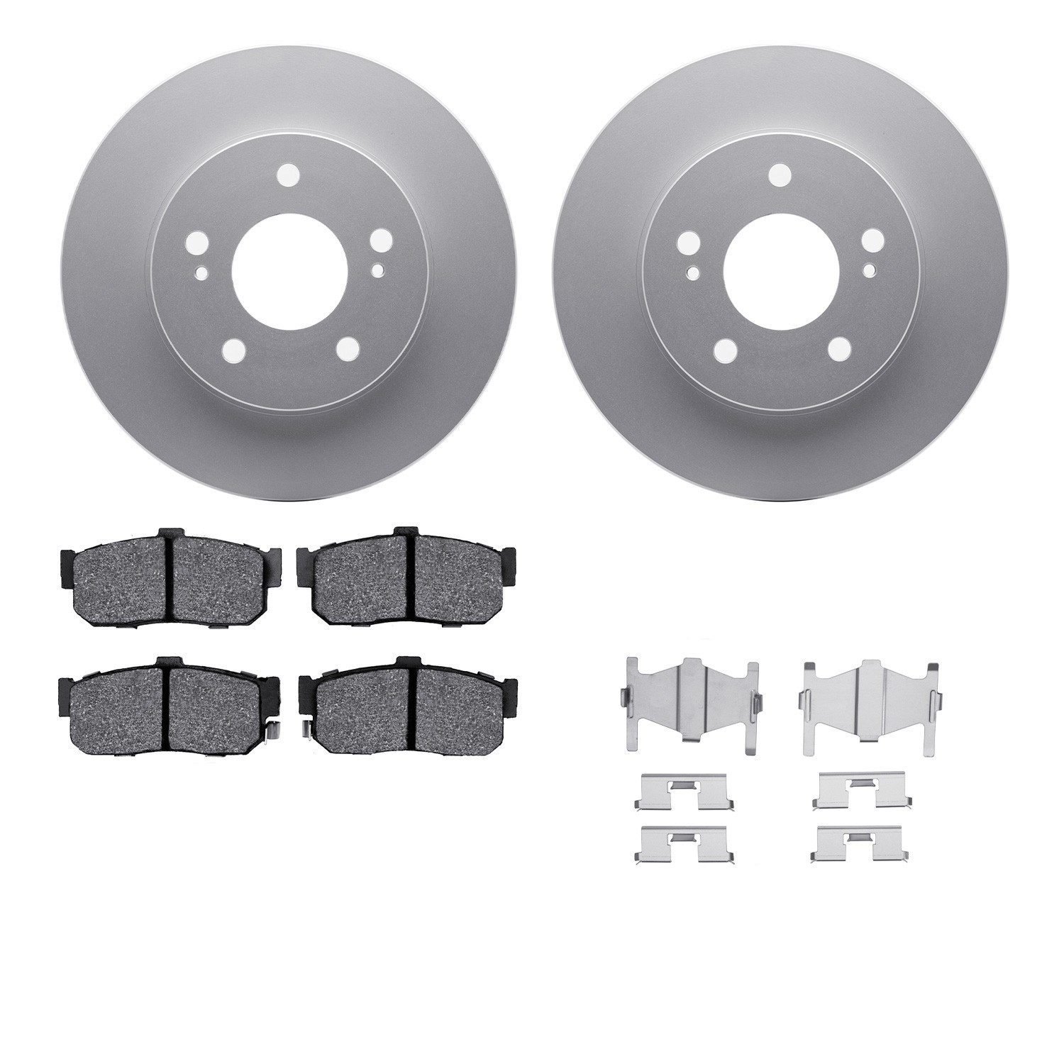 DYN 4512-67085 DFC GEOSPEC Coated Rotors with 5000 Brake Pads - Ceramic and Hardware