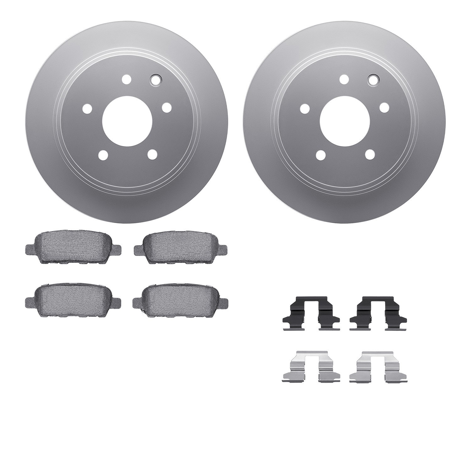 DYN-4512-67092 DFC GEOSPEC Coated Rotors with 5000 Brake Pads - Ceramic and Hardware