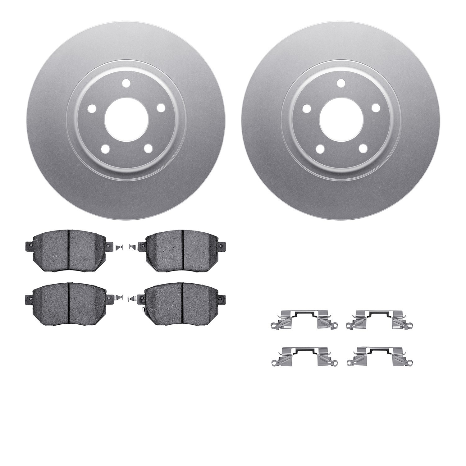 DYN 4512-67093 DFC GEOSPEC Coated Rotors with 5000 Brake Pads - Ceramic and Hardware