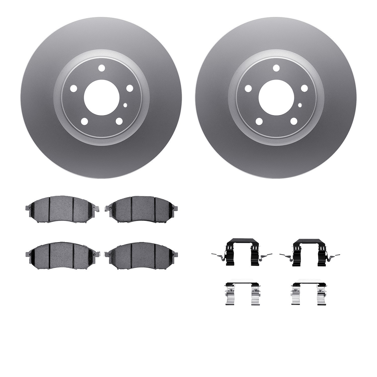 DYN 4512-67094 DFC GEOSPEC Coated Rotors with 5000 Brake Pads - Ceramic and Hardware