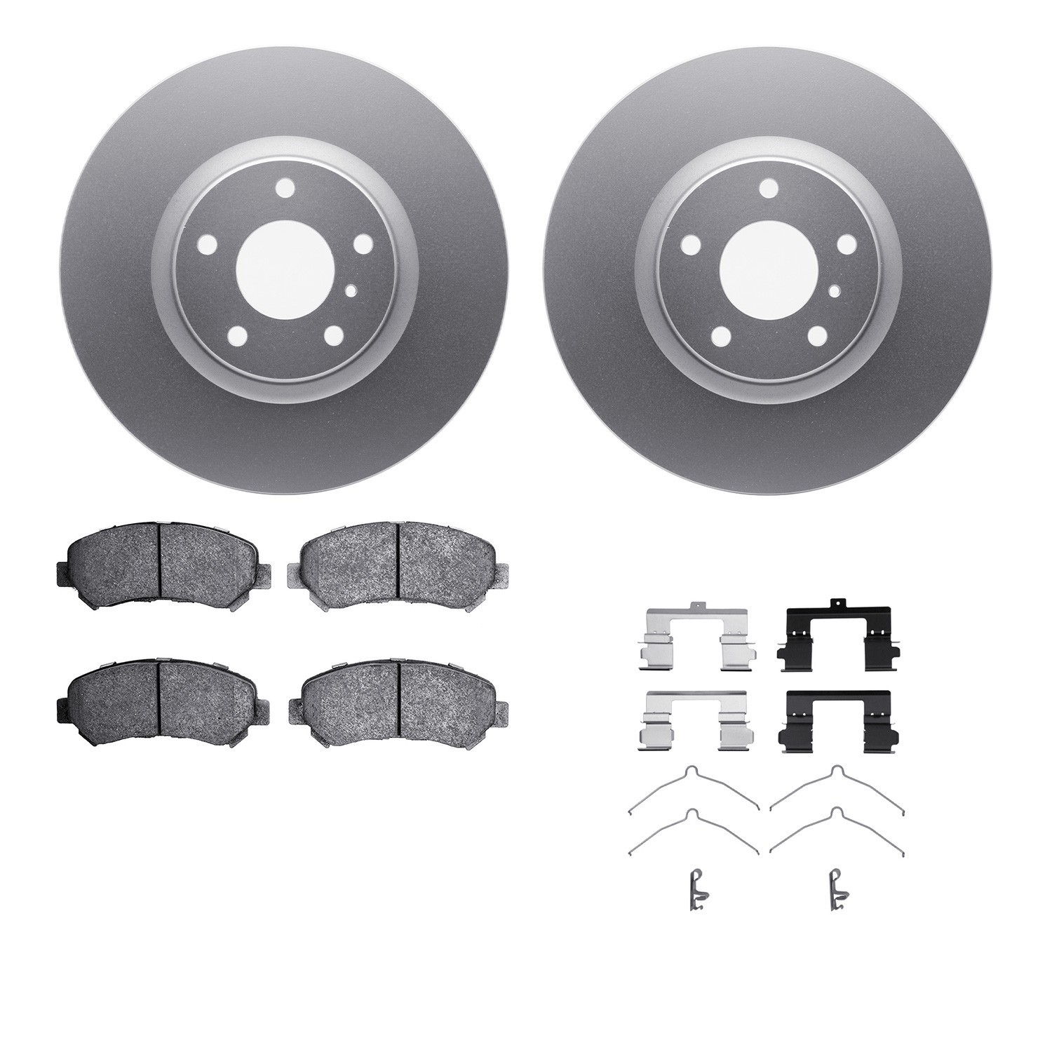DYN 4512-67097 DFC GEOSPEC Coated Rotors with 5000 Brake Pads - Ceramic and Hardware