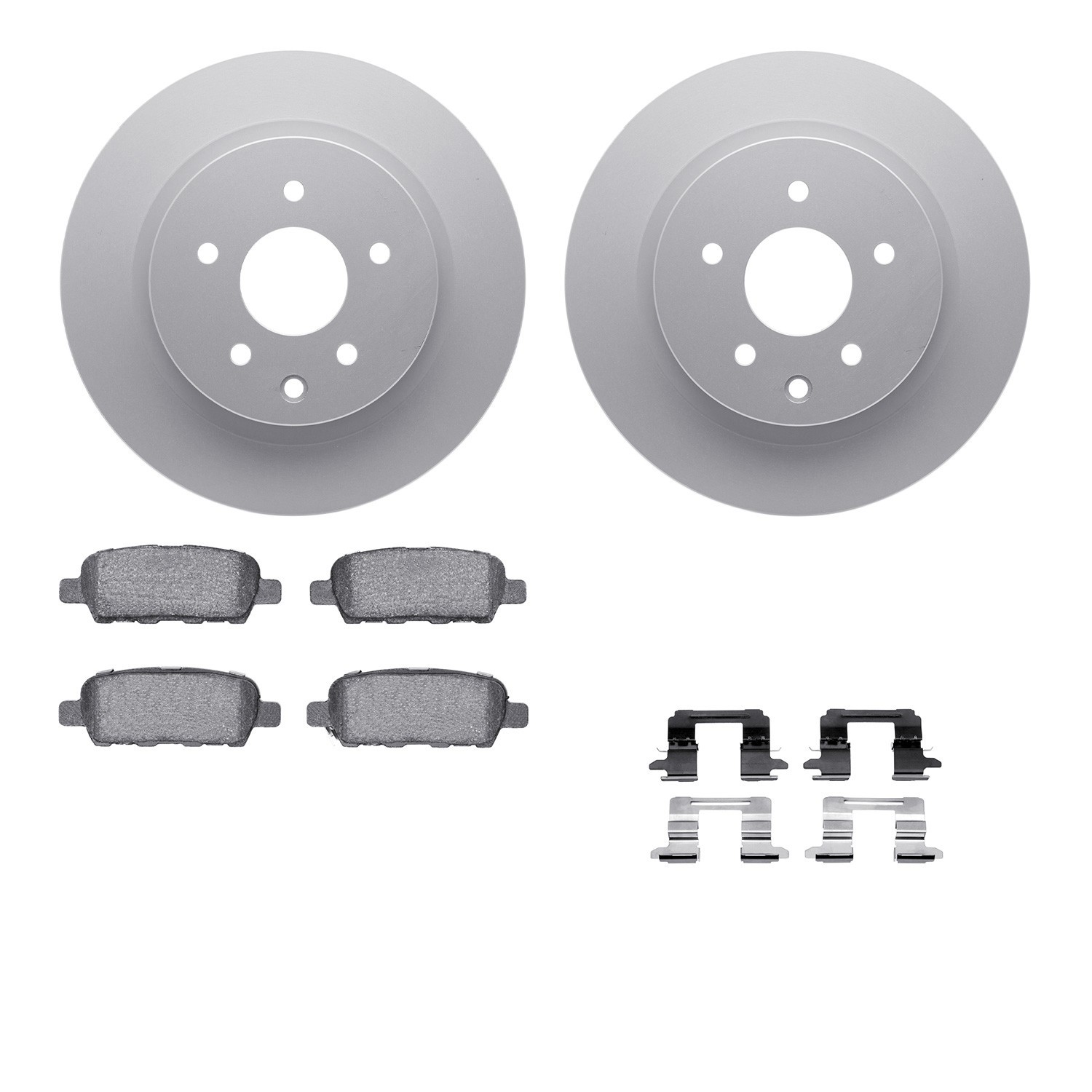 DYN-4512-67100 DFC GEOSPEC Coated Rotors with 5000 Brake Pads - Ceramic and Hardware