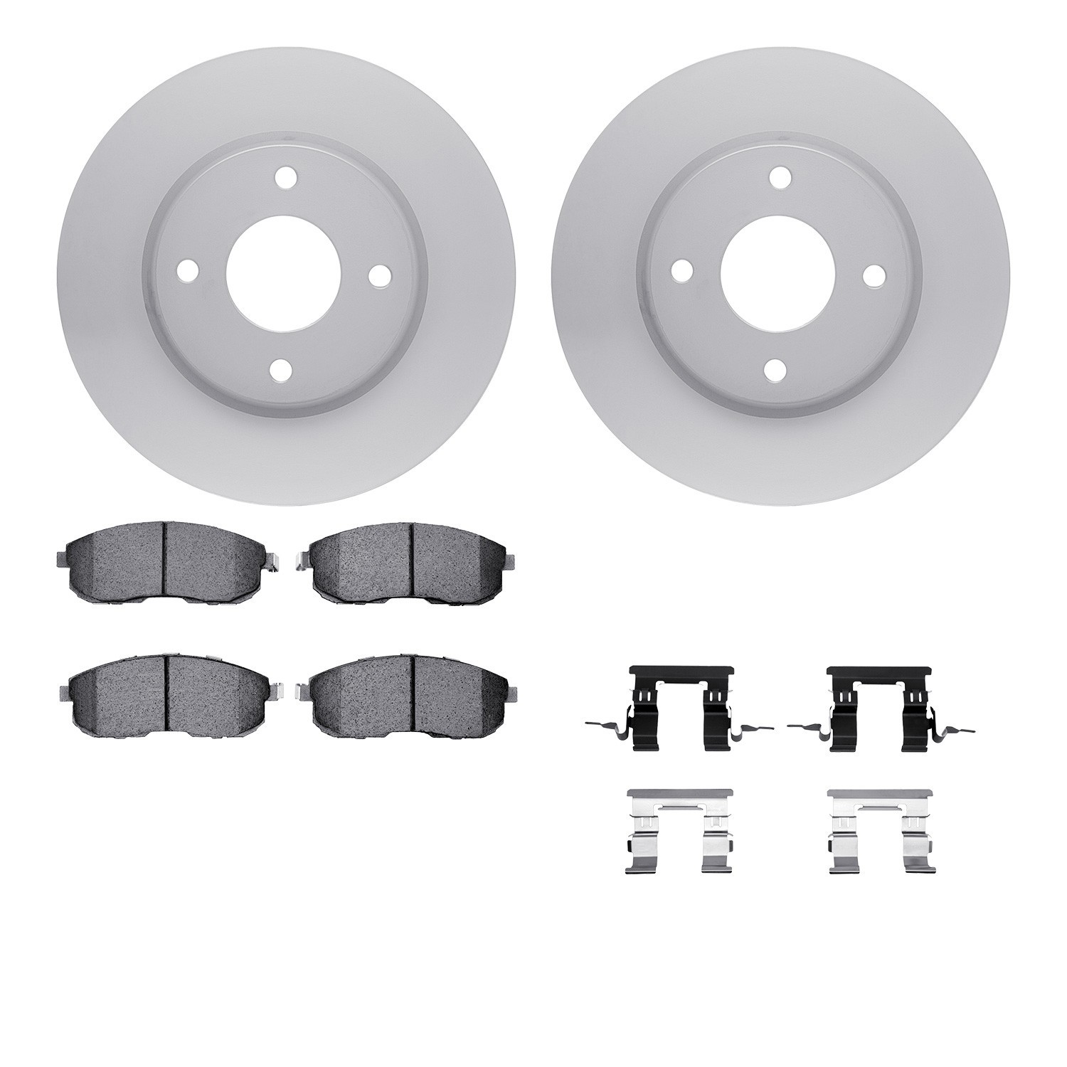 DYN 4512-67101 DFC GEOSPEC Coated Rotors with 5000 Brake Pads - Ceramic and Hardware