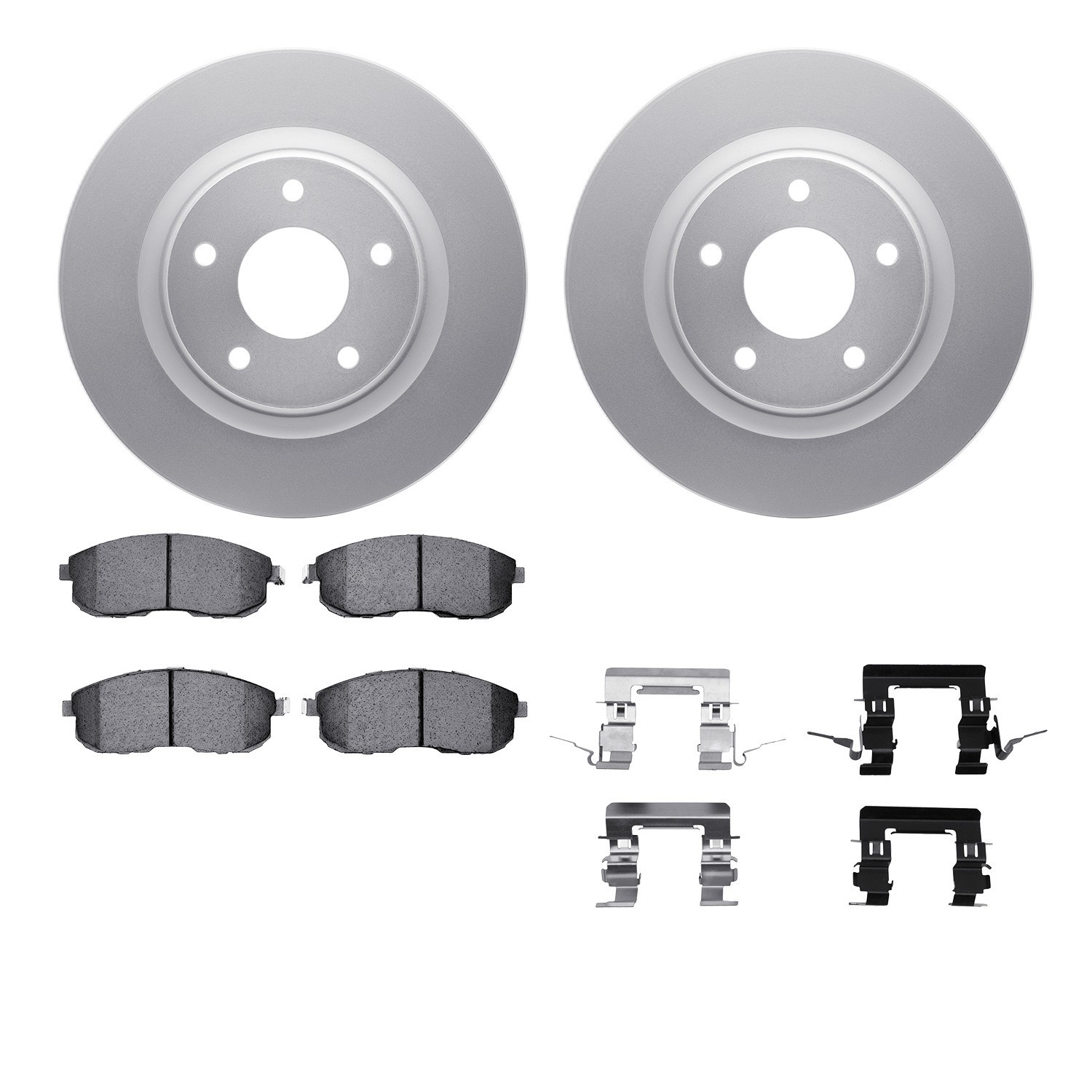 DYN 4512-67105 DFC GEOSPEC Coated Rotors with 5000 Brake Pads - Ceramic and Hardware