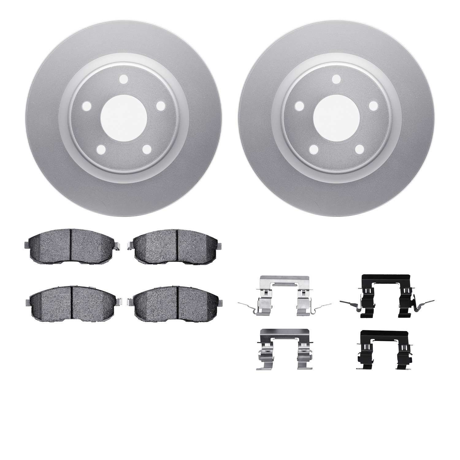 DYN 4512-67107 DFC GEOSPEC Coated Rotors with 5000 Brake Pads - Ceramic and Hardware