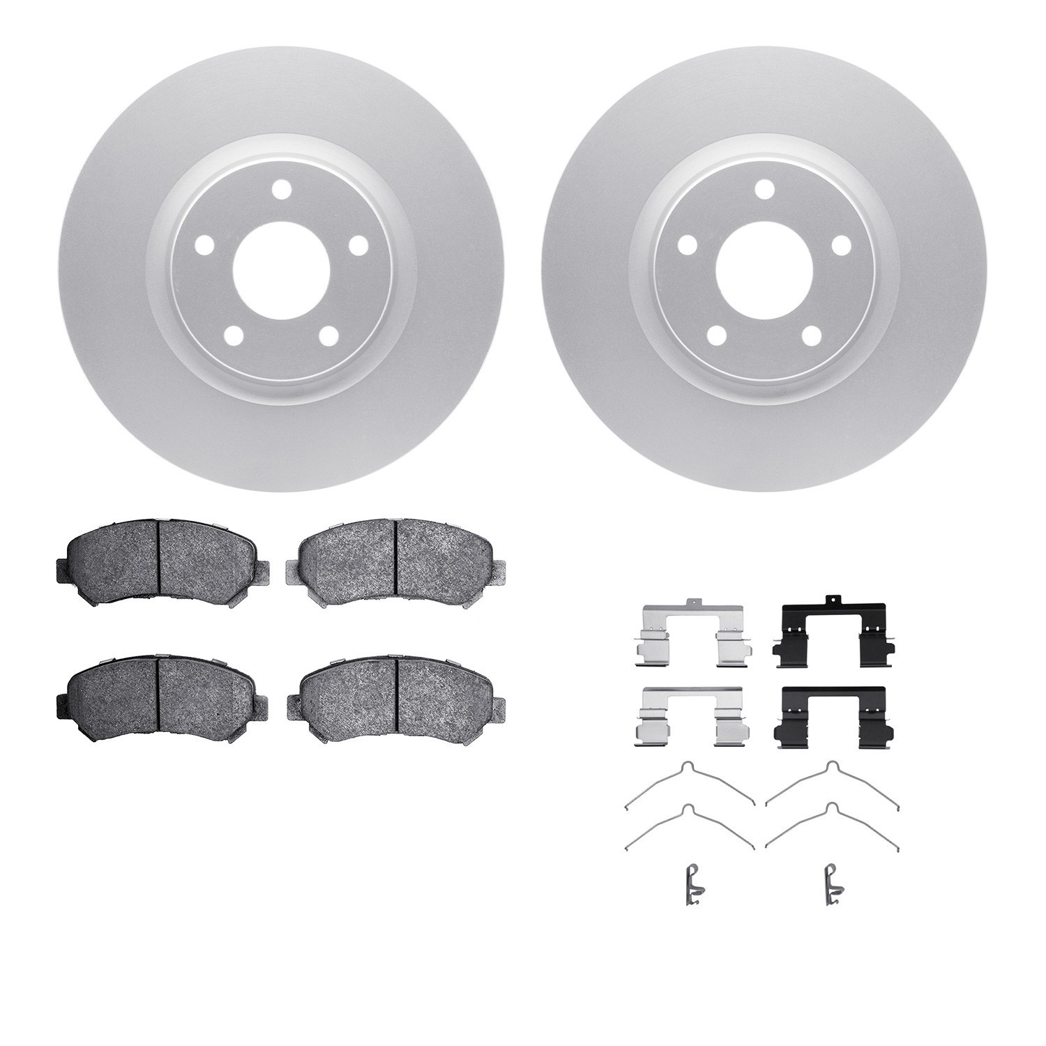 DYN 4512-67114 DFC GEOSPEC Coated Rotors with 5000 Brake Pads - Ceramic and Hardware