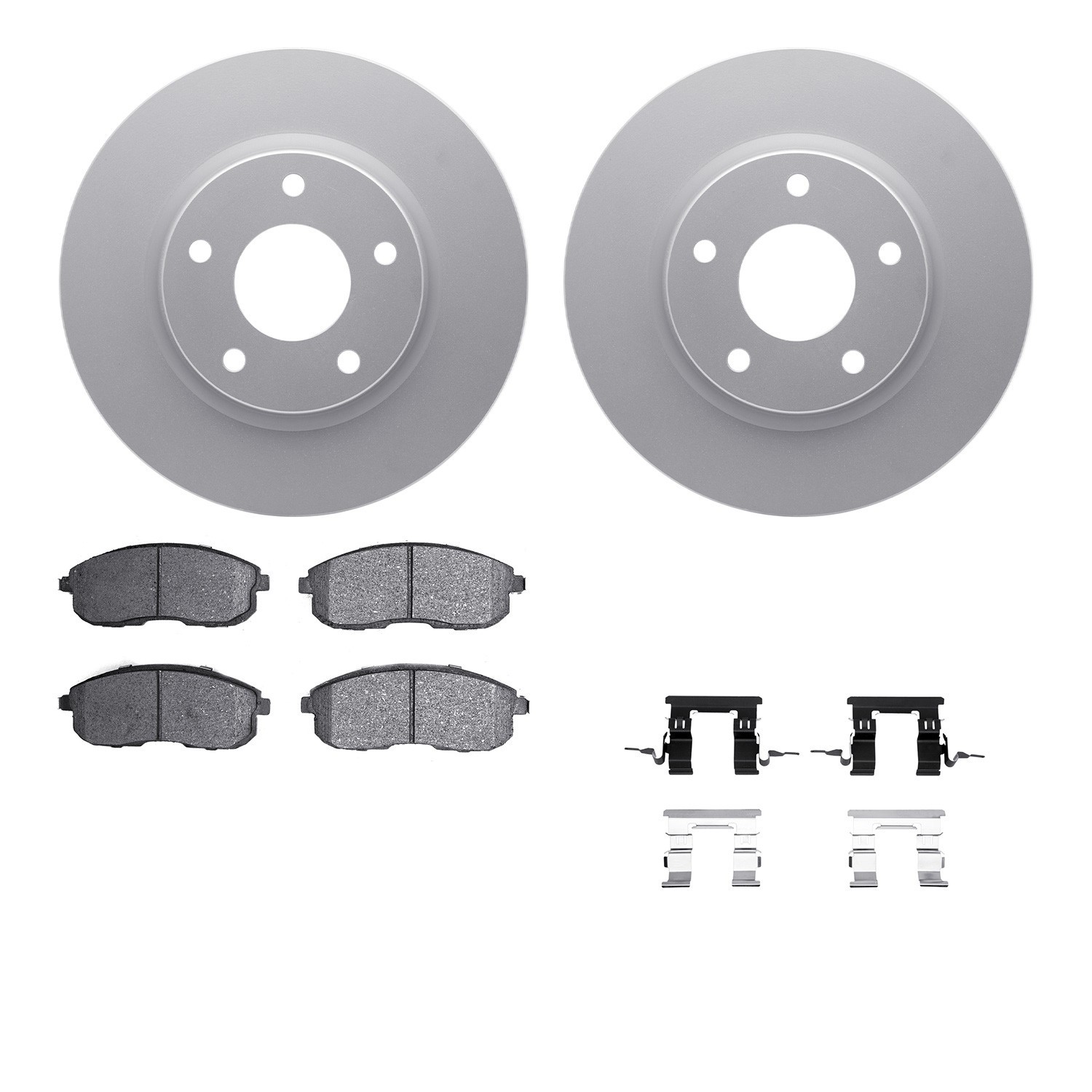 DYN-4512-67116 DFC GEOSPEC Coated Rotors with 5000 Brake Pads - Ceramic and Hardware