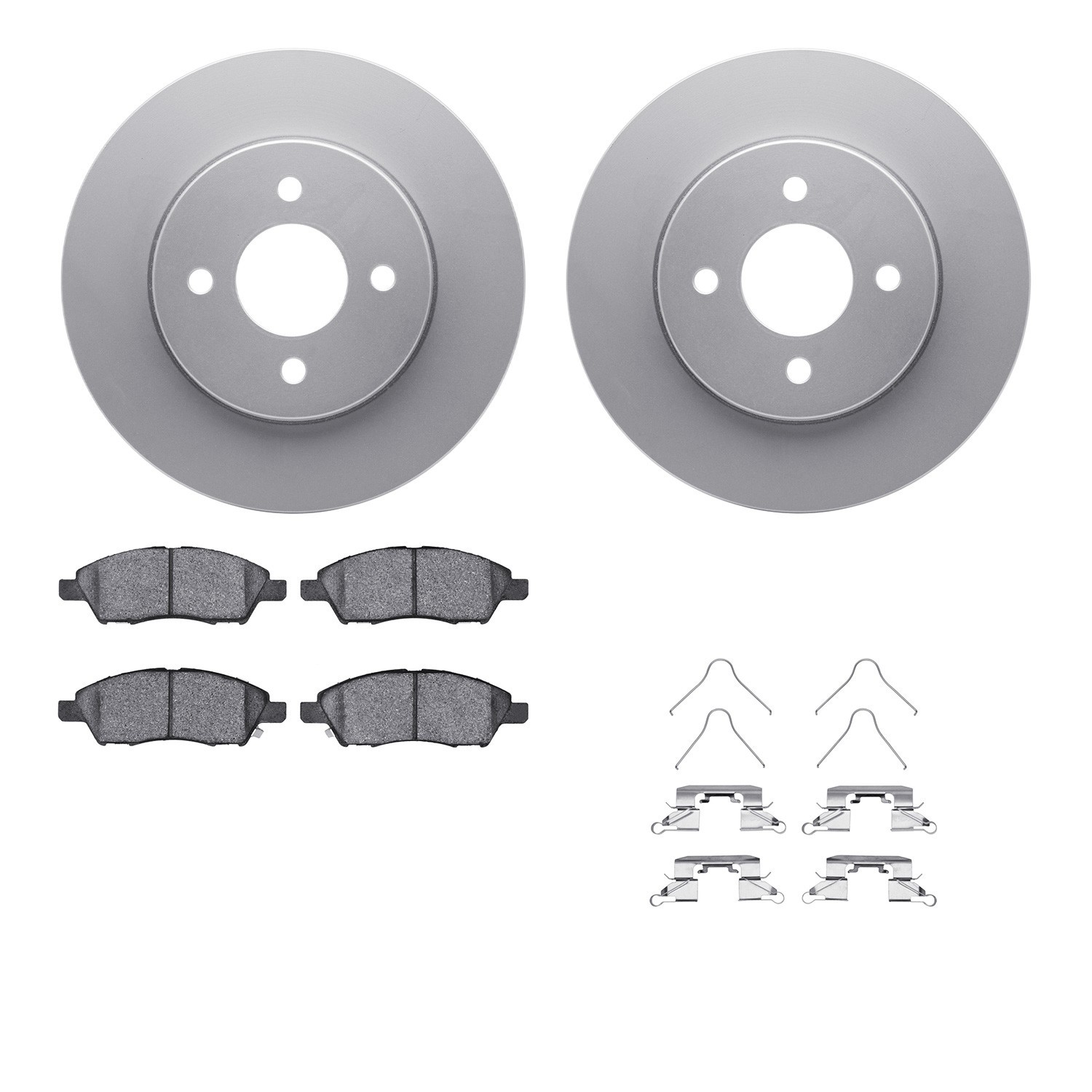 DYN-4512-67117 DFC GEOSPEC Coated Rotors with 5000 Brake Pads - Ceramic and Hardware