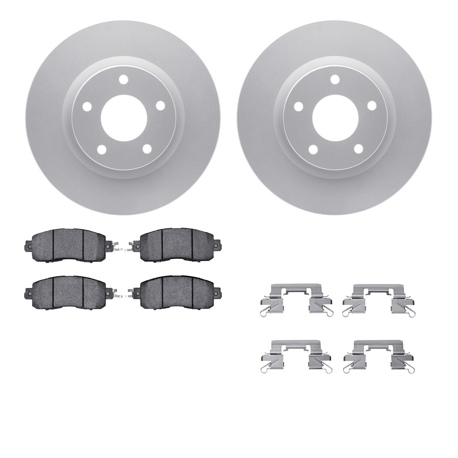 DYN 4512-67118 DFC GEOSPEC Coated Rotors with 5000 Brake Pads - Ceramic and Hardware