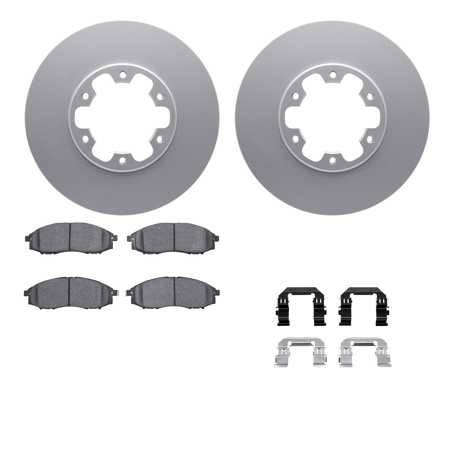 DYN 4512-67123 DFC GEOSPEC Coated Rotors with 5000 Brake Pads - Ceramic and Hardware