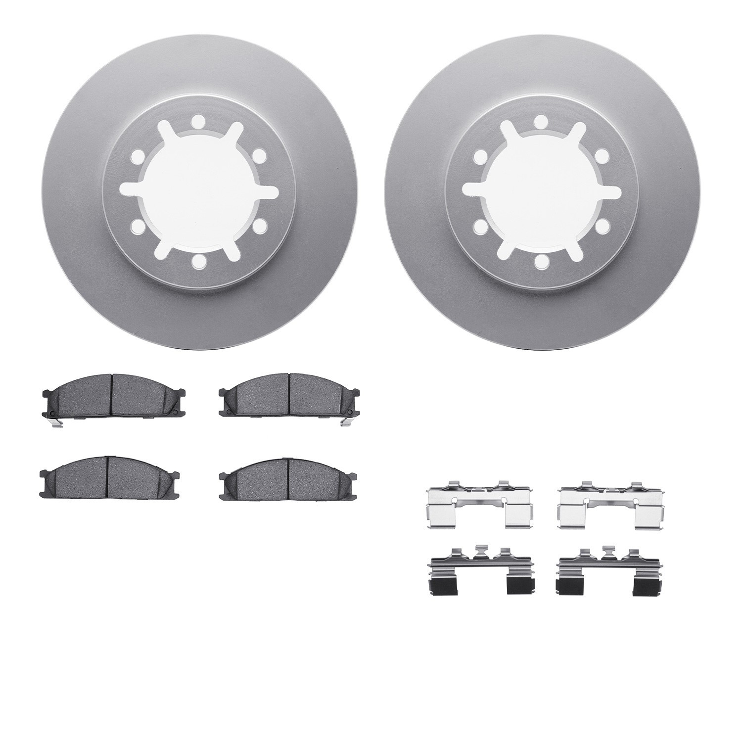 DYN 4512-67124 DFC GEOSPEC Coated Rotors with 5000 Brake Pads - Ceramic and Hardware
