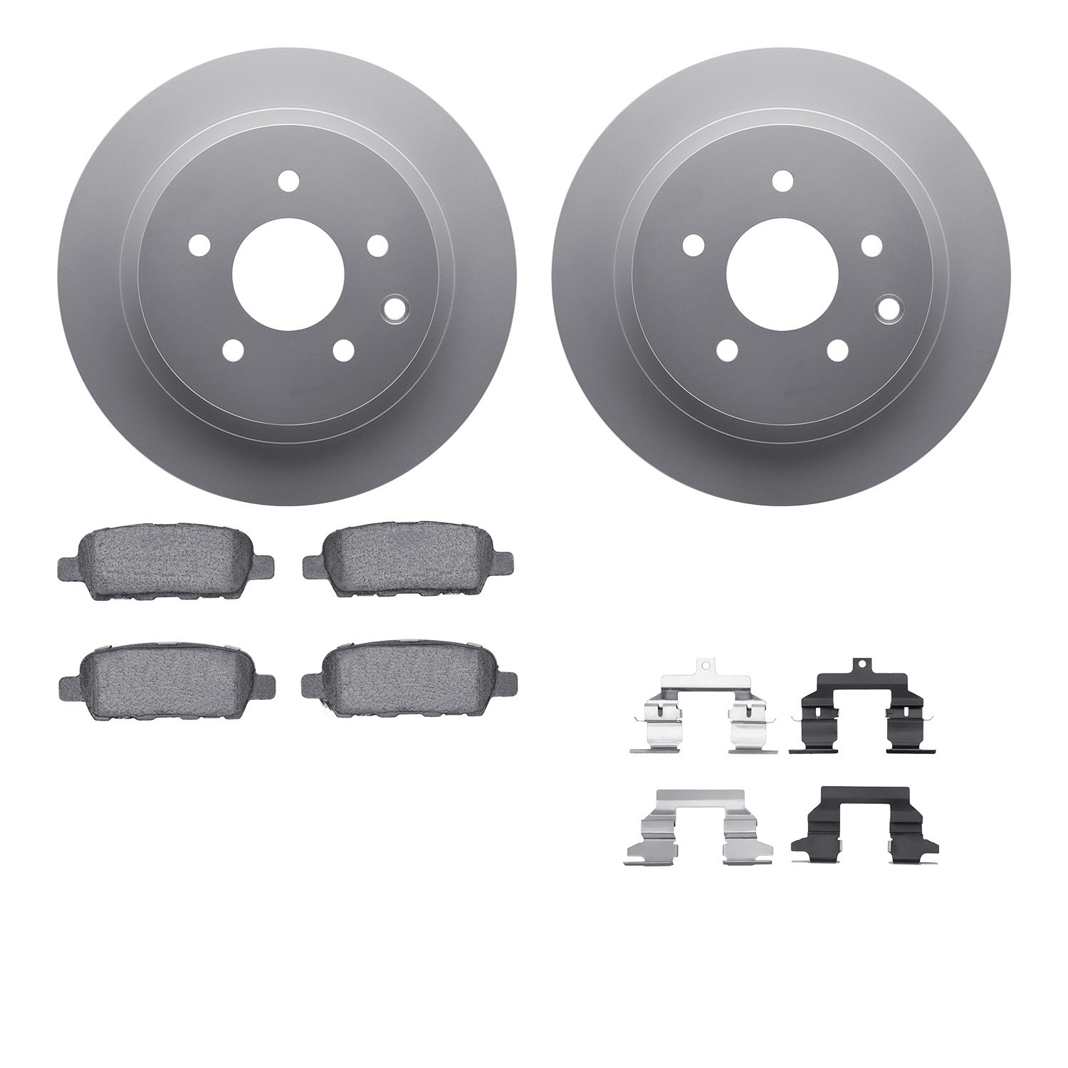DYN-4512-67129 DFC GEOSPEC Coated Rotors with 5000 Brake Pads - Ceramic and Hardware