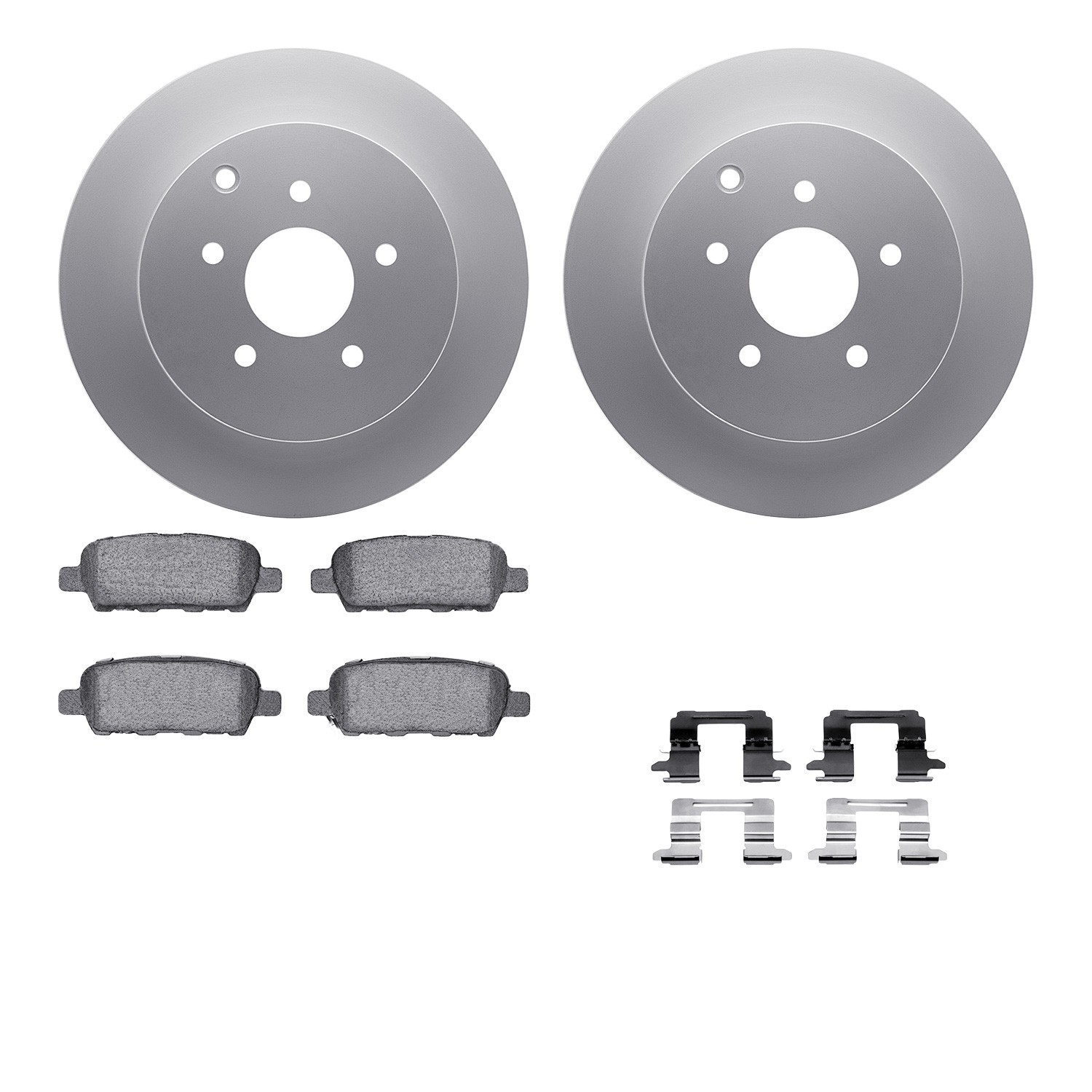 DYN-4512-67131 DFC GEOSPEC Coated Rotors with 5000 Brake Pads - Ceramic and Hardware