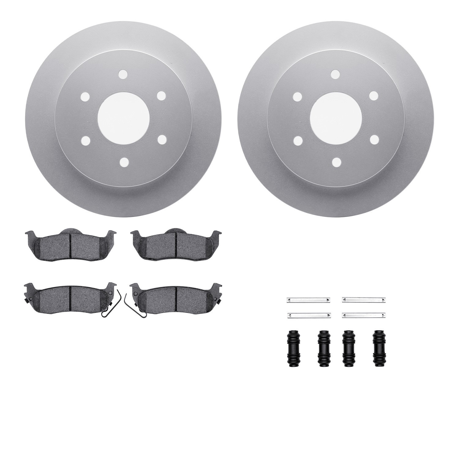 DYN 4512-67132 DFC GEOSPEC Coated Rotors with 5000 Brake Pads - Ceramic and Hardware