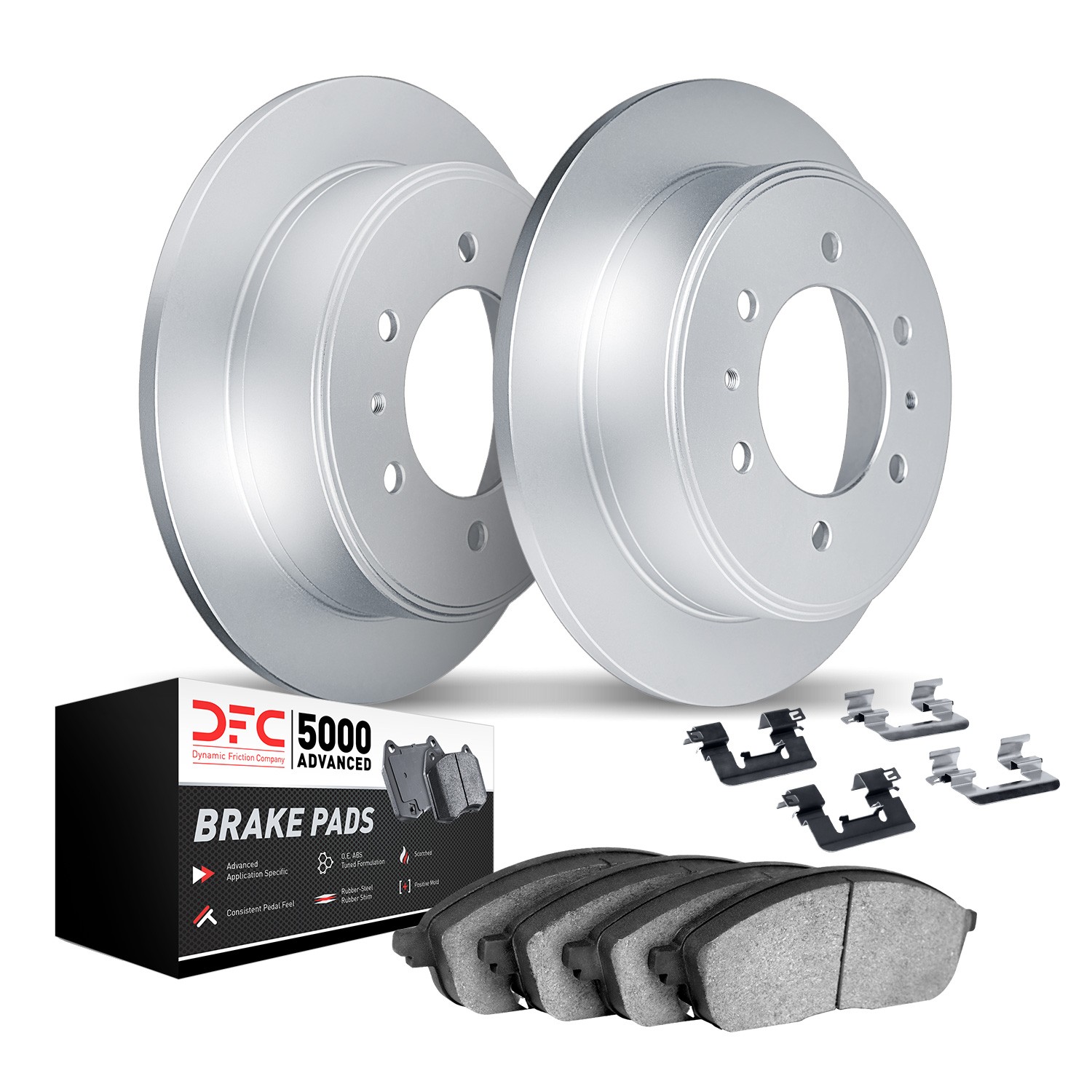 DYN 4512-67132 DFC GEOSPEC Coated Rotors with 5000 Brake Pads - Ceramic and Hardware - Image 2