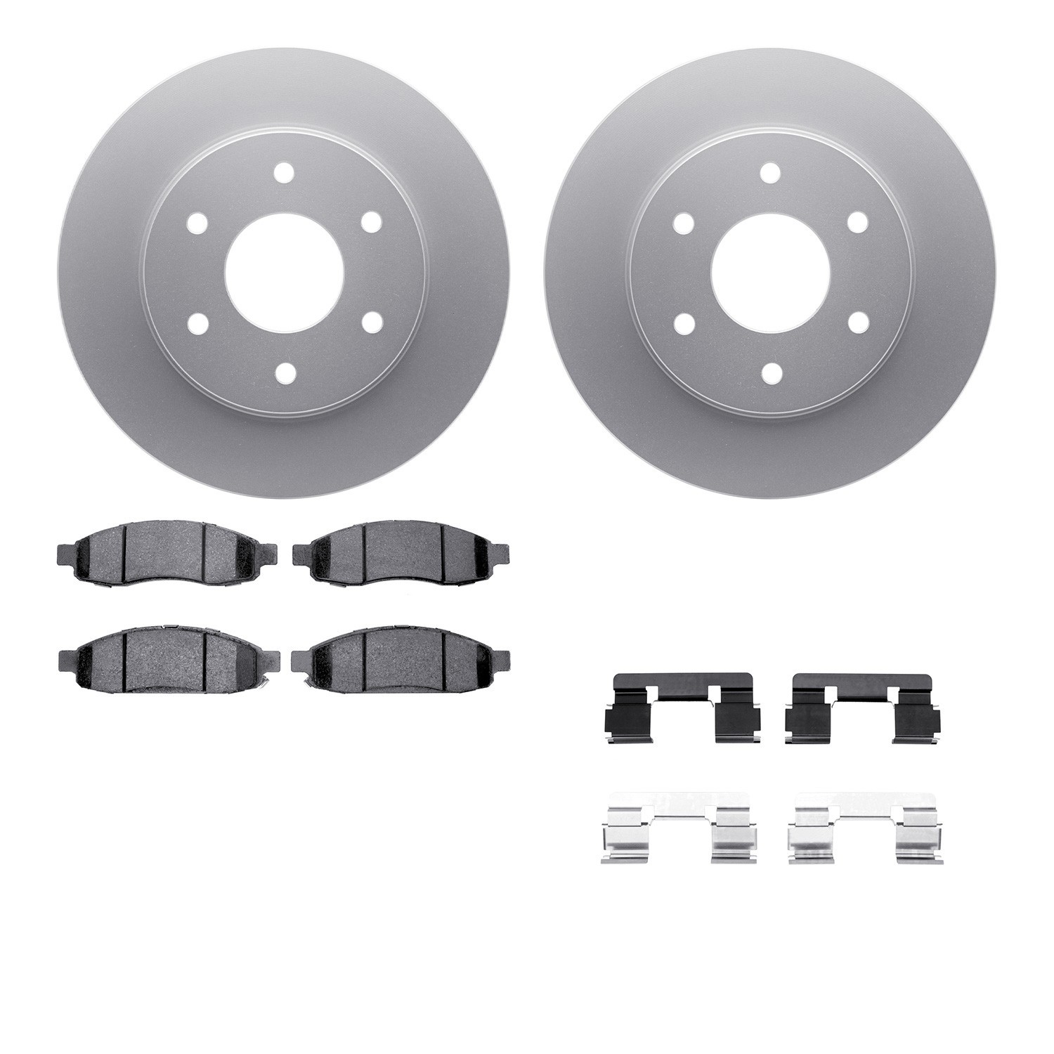 DYN 4512-67133 DFC GEOSPEC Coated Rotors with 5000 Brake Pads - Ceramic and Hardware