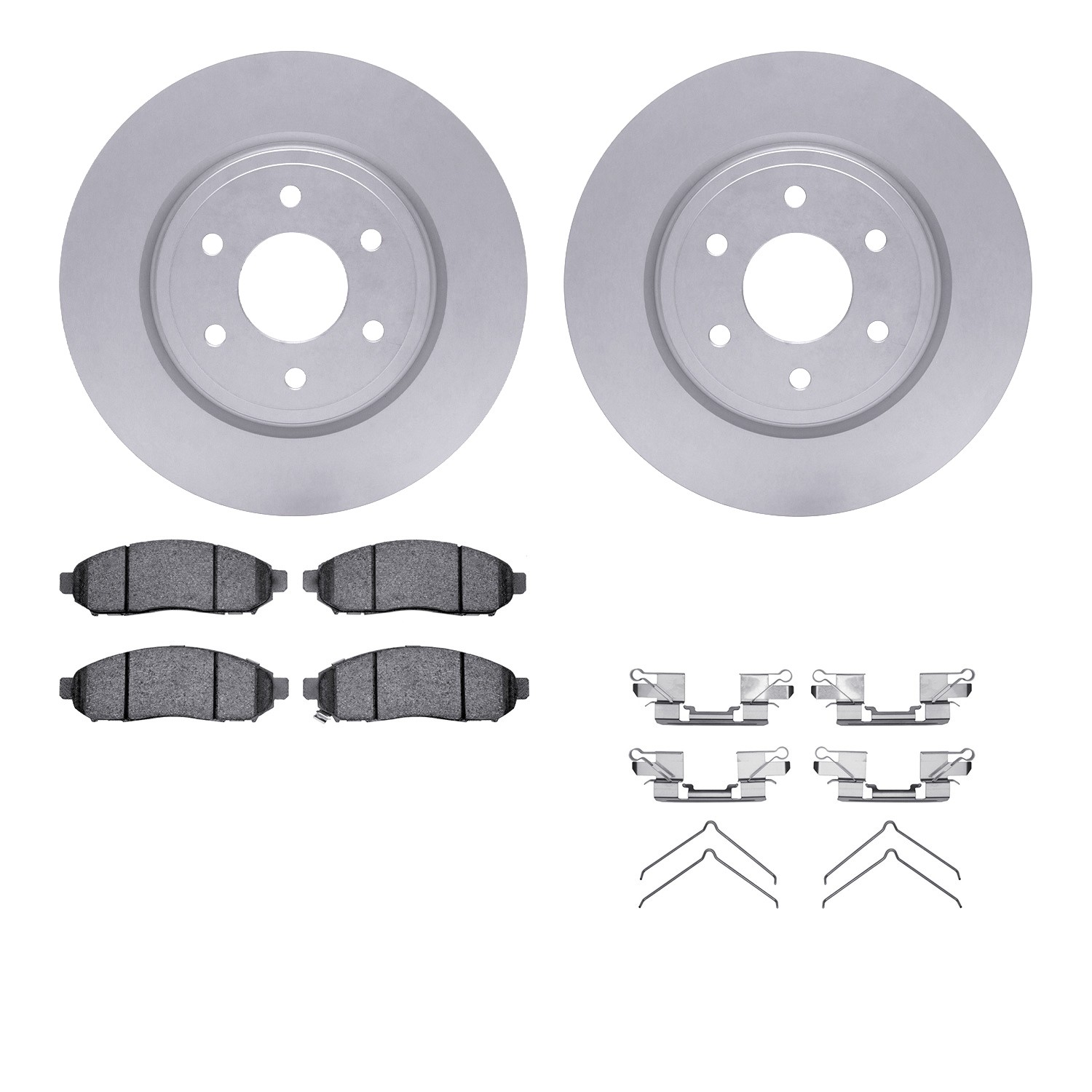 DYN-4512-67134 DFC GEOSPEC Coated Rotors with 5000 Brake Pads - Ceramic and Hardware